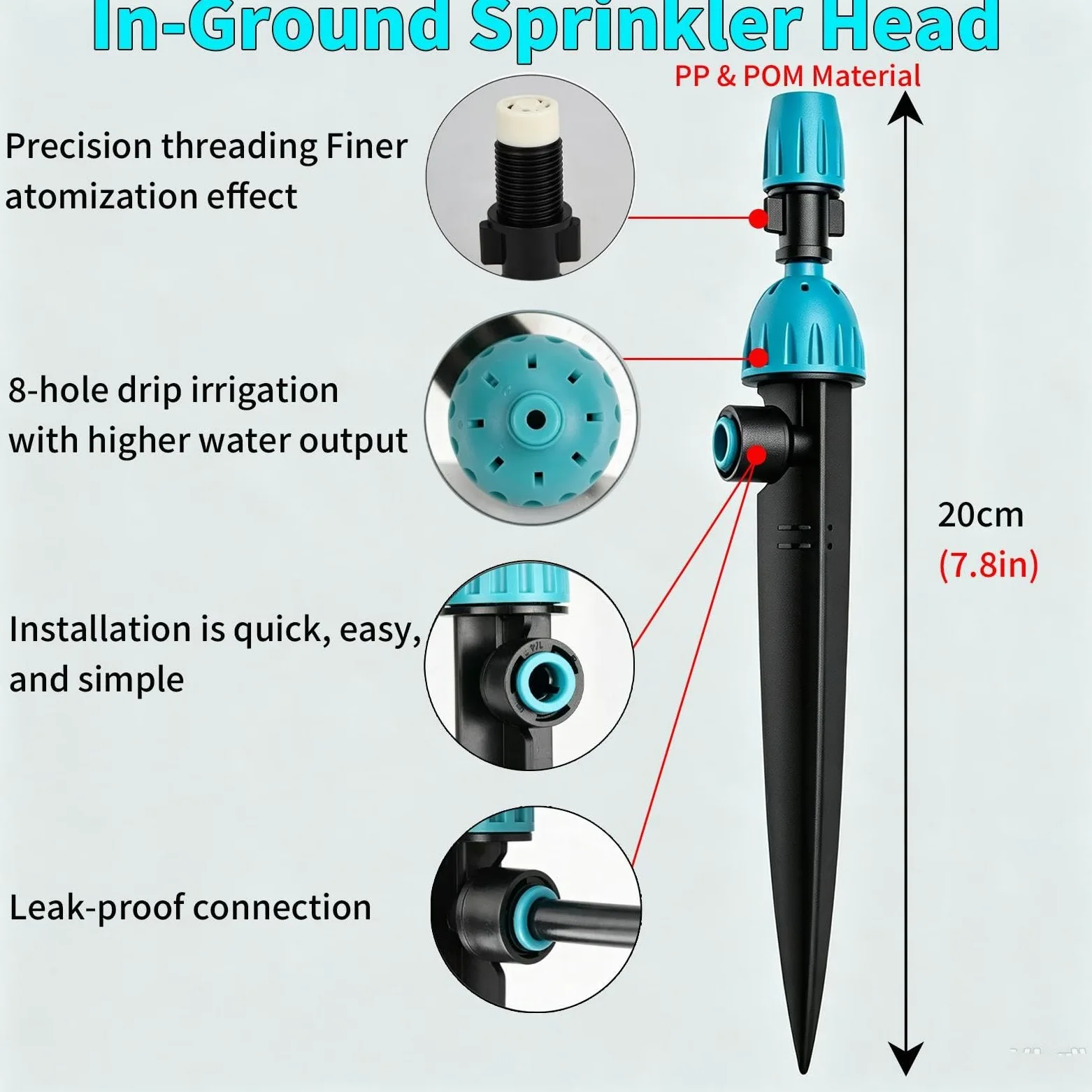 Kit D'irrigation Goutte À Goutte Par Brumisation Pour Serre Enterrée | Avec Tubes En Polypropylène Flexibles Et Résistants Aux UV, Système D'arrosage Par Brumisation Et Accessoires
