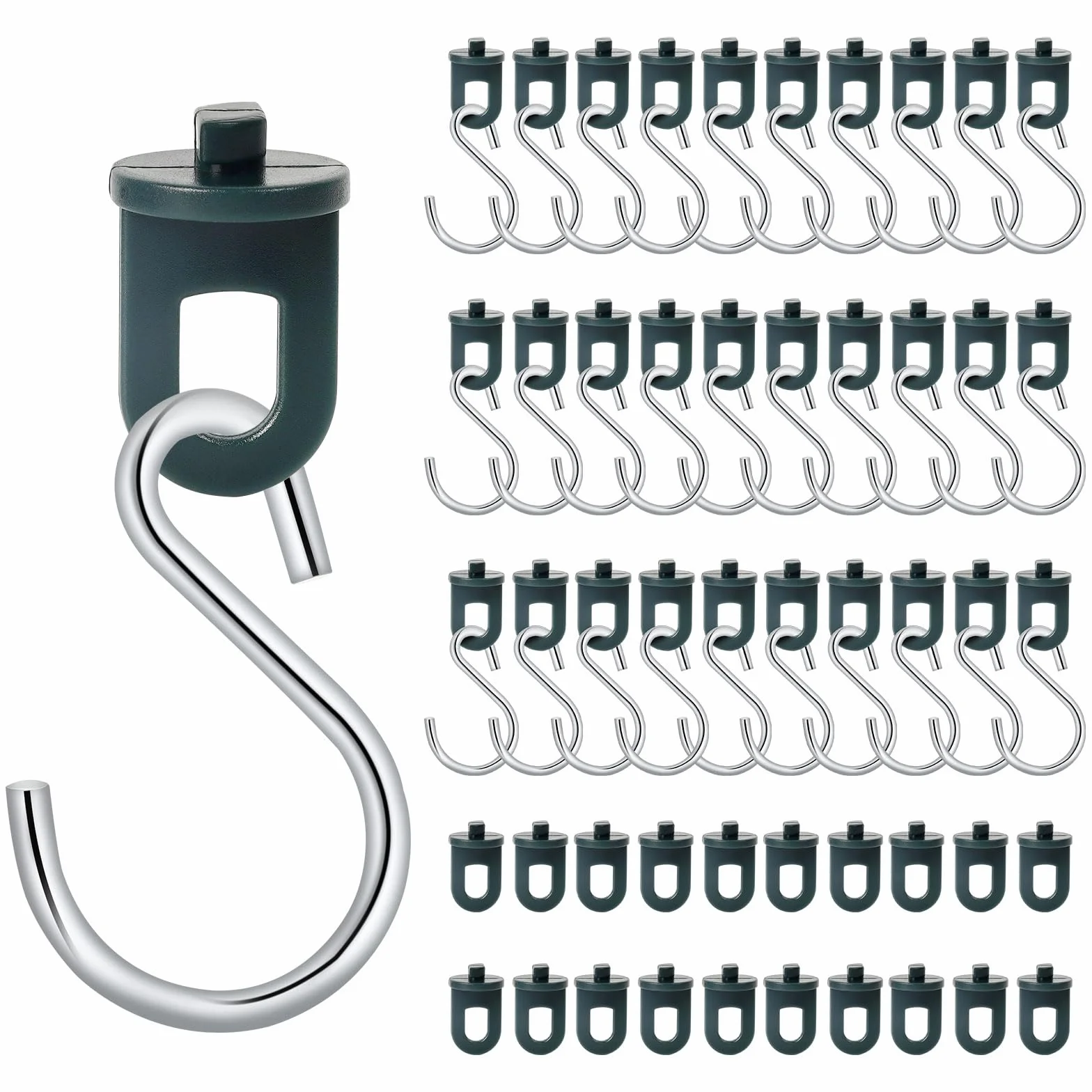 Lot de 50 clips de serre + 30 crochets de suspension pour plantes