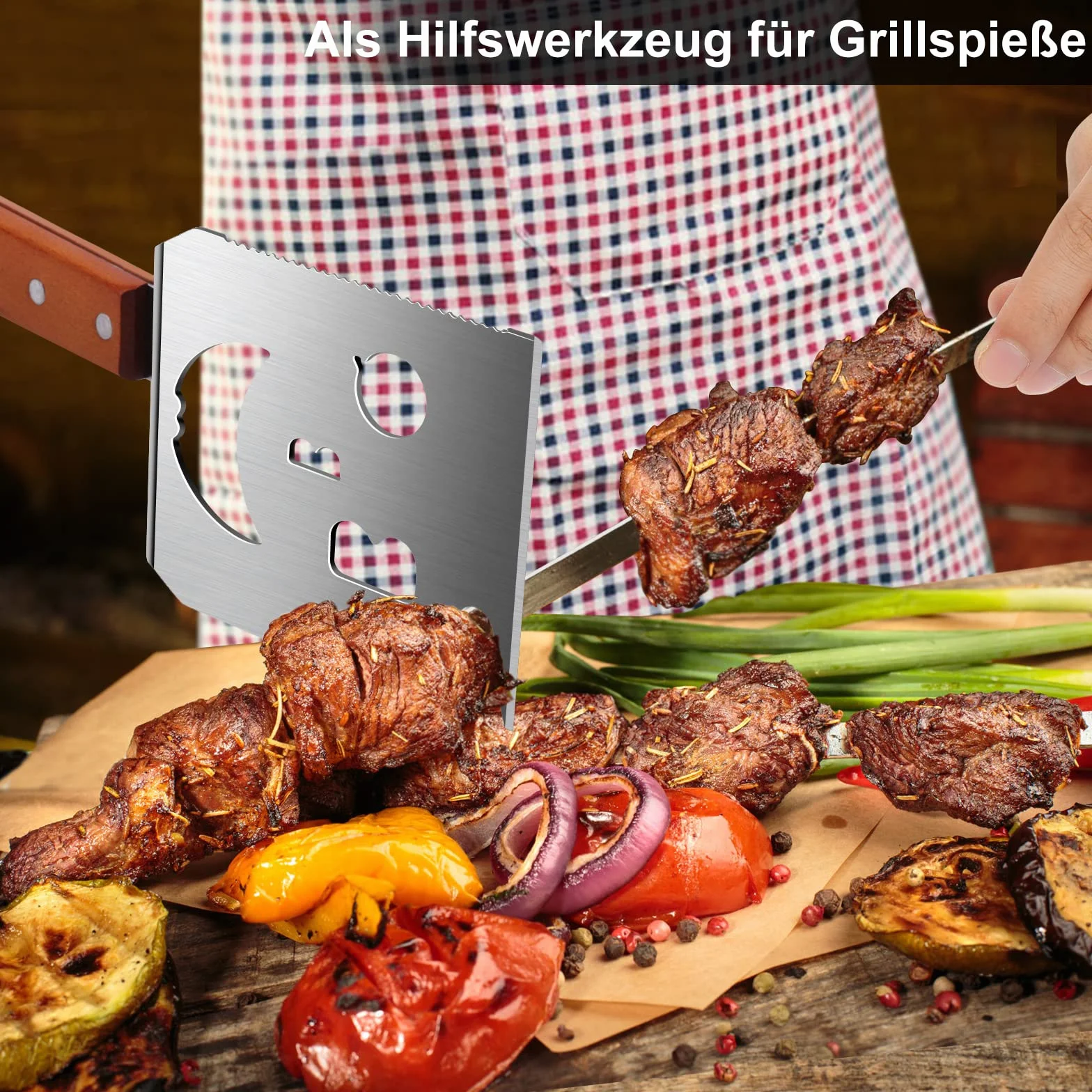 STEVEN-BULL S Spatule Barbecue 7 en 1, Ustensiles Barbecue pour Camping en Plein Air