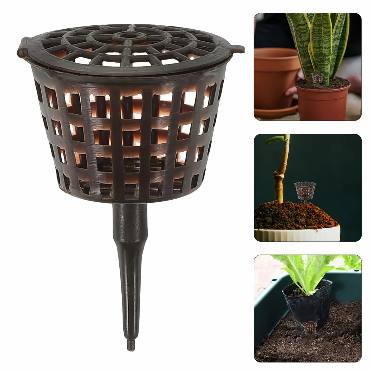 Boîte à Engrais Plastique pour Plantes Bonsai 20 Pièces Couleur Café avec Couvercle