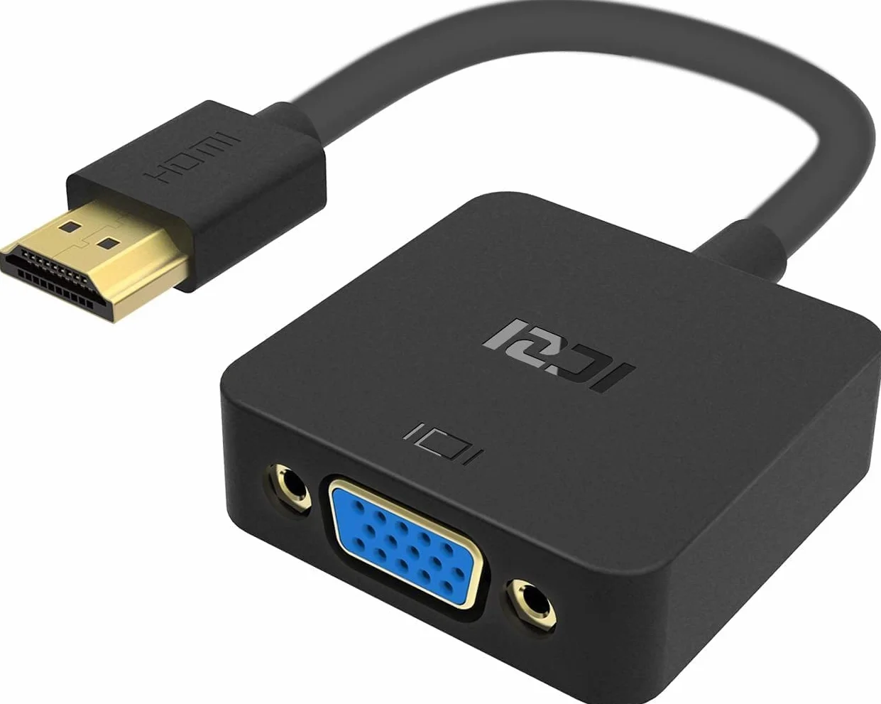 ICZI Adaptateur HDMI vers VGA 1080P Noir Convertisseur HDMI Mâle VGA Femelle