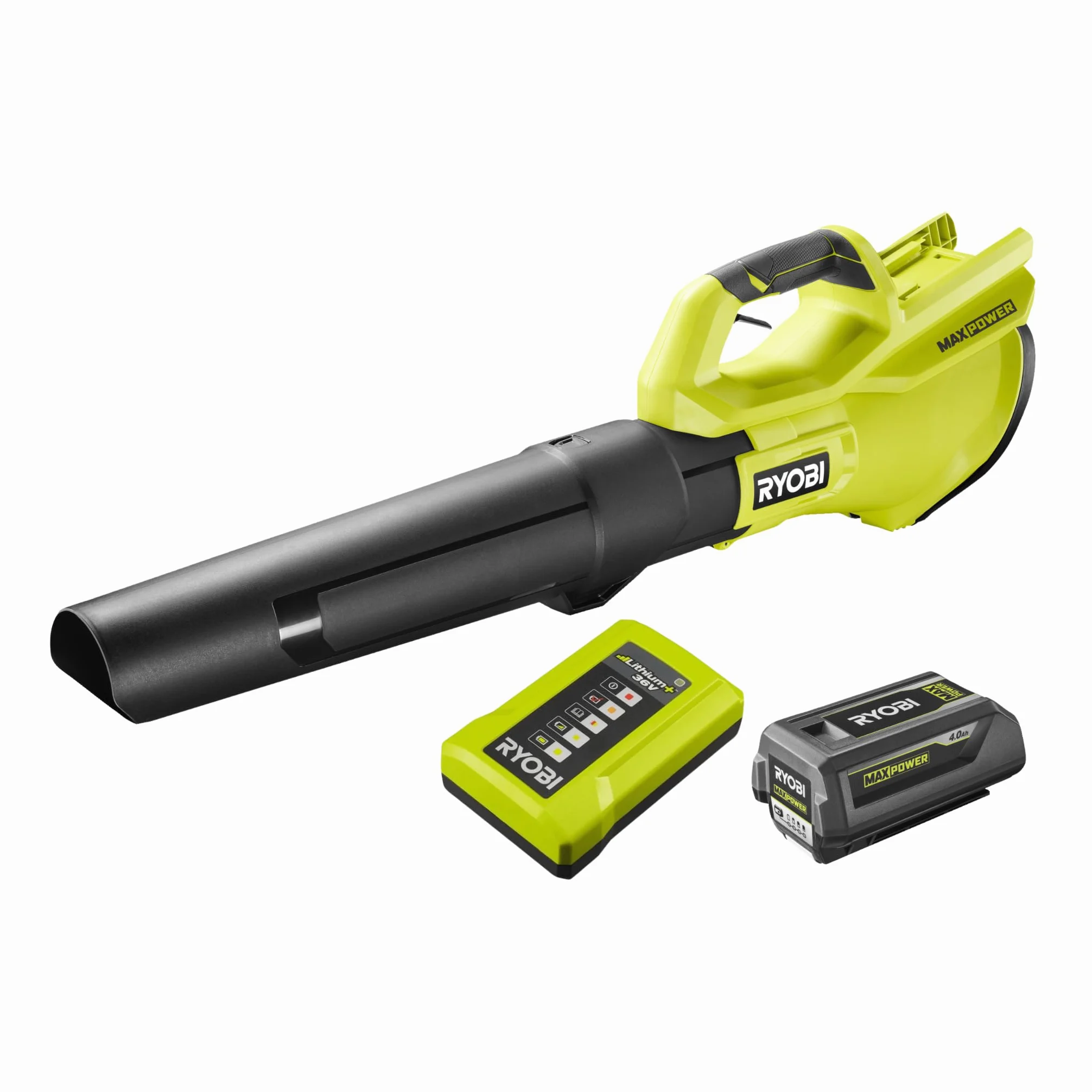 Souffleur Turbo Jet 36V RYOBI - Soufflerie 193 km/h - Batterie 4,0Ah - Chargeur - RY36BLB-140