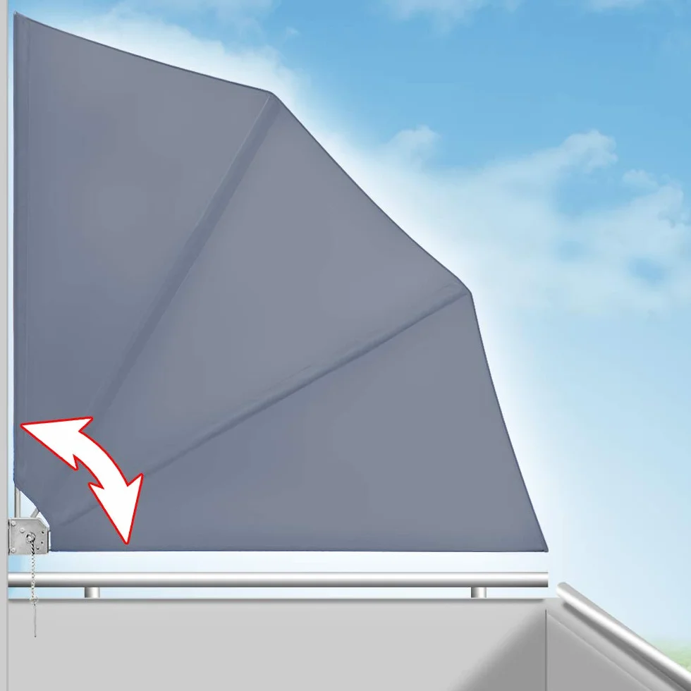 Deuba Brise Vue Occultant 140x140cm Anthracite Paravent Balcon Toile Hydrofuge