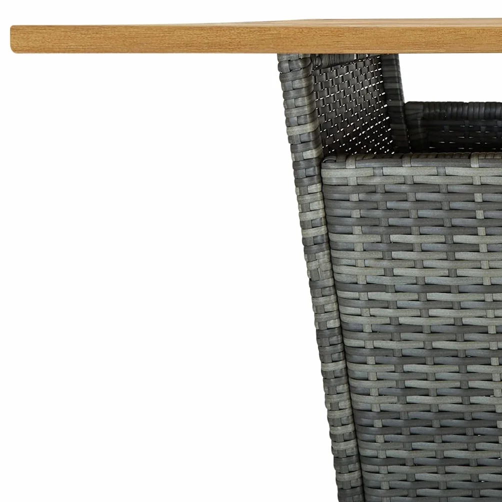 Ensemble de Bar de Jardin 5 pièces avec Coussins, Table et Chaises de Patio en Résine Tressée Gris