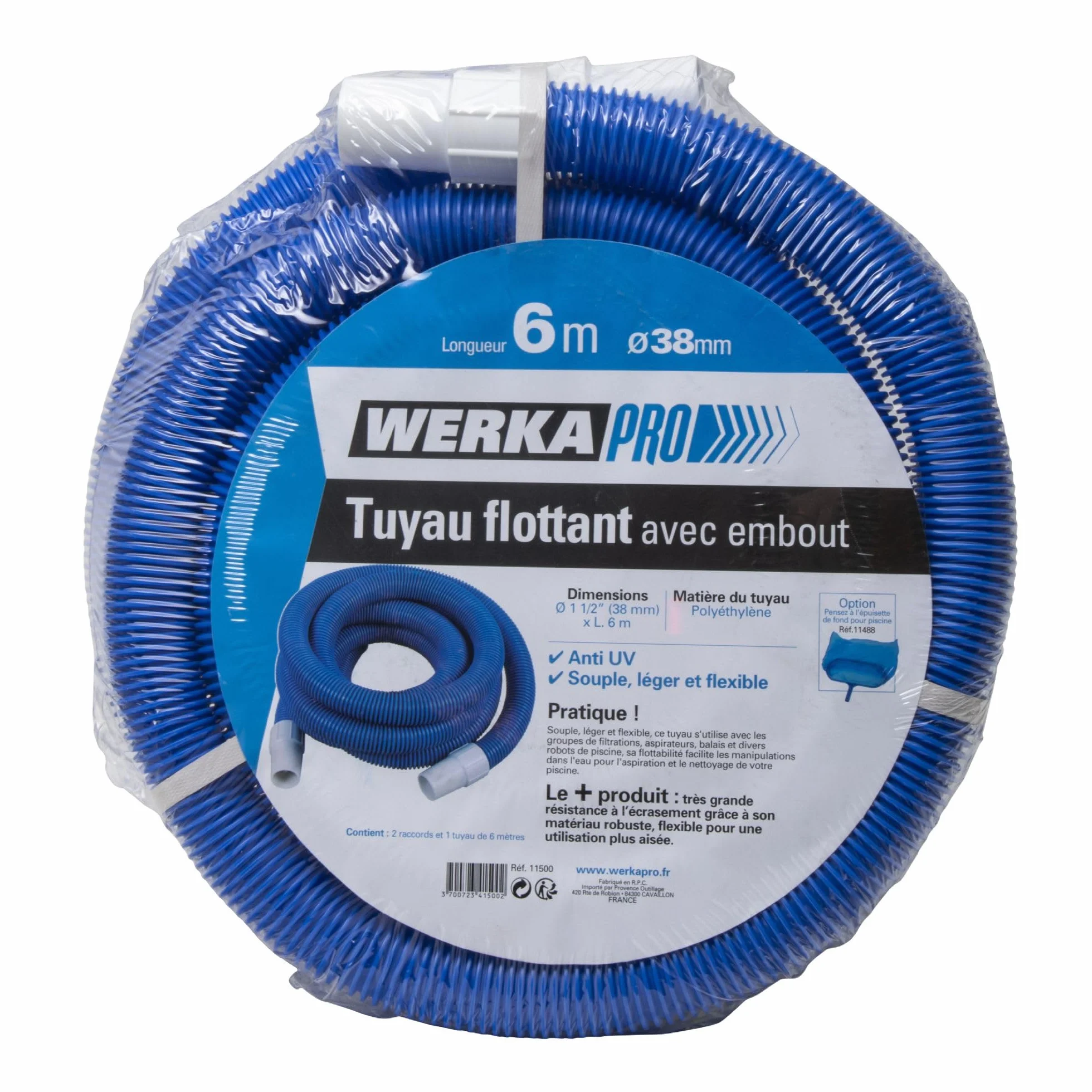 WERKA PRO Tuyau Flottant Ø38mm 6 mètres avec Embout