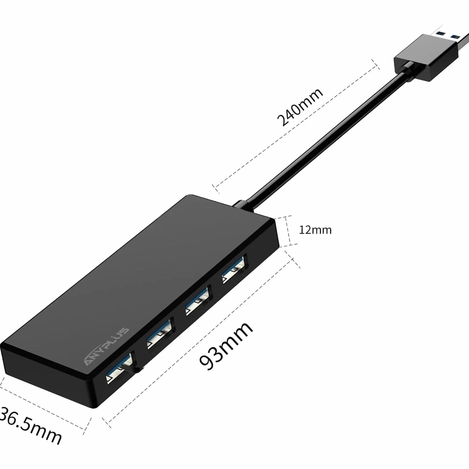 Hub USB 3.0 4 Ports Multiprise 5 Gbps Adaptateur pour Bureau Ordinateur Portable