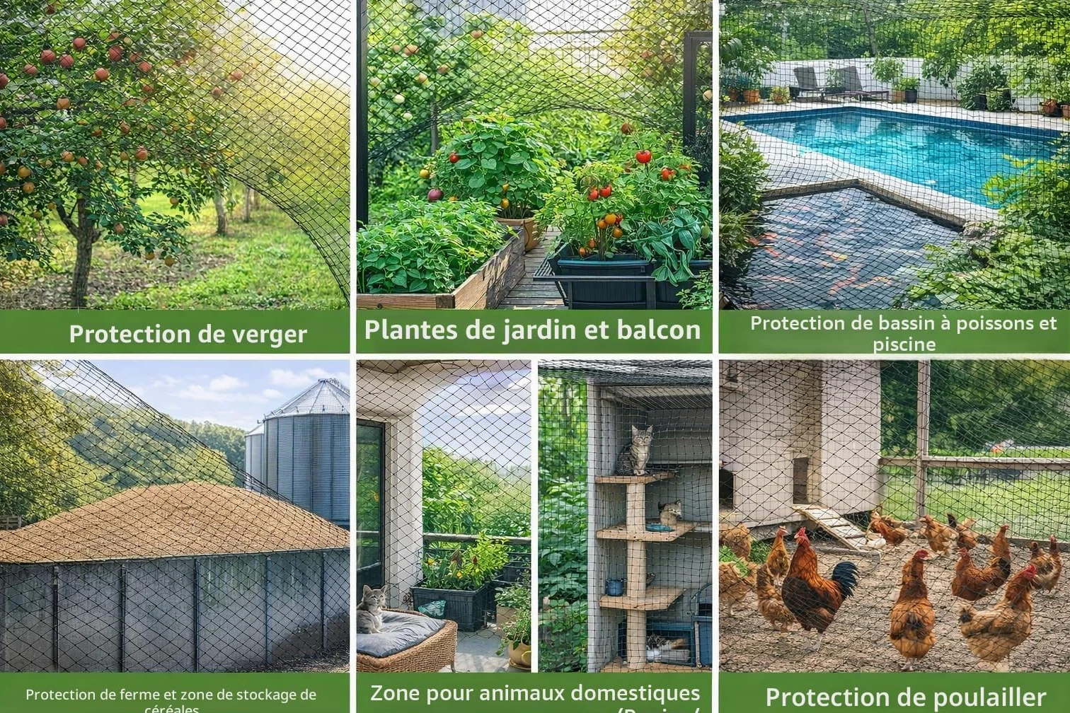 Filet Anti-Oiseaux en polyéthylène 4×10 m – Filet de Protection Jardin pour Arbres fruitiers, potagers, arbustes à Baies et Balcon, Maillage 1,5 cm