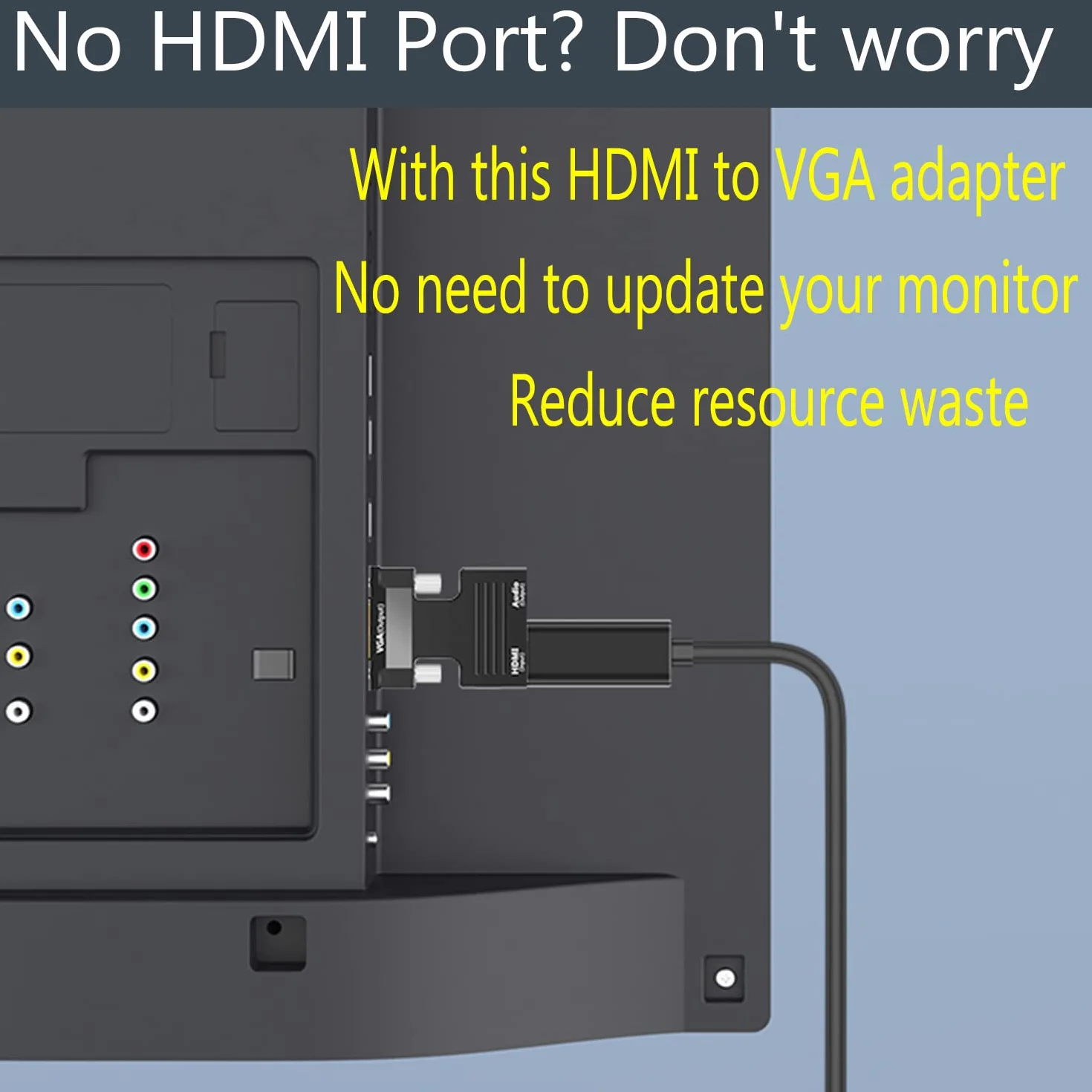 Adaptateur HDMI vers VGA 1080P 60Hz Audio Vidéo pour TV Box HDTV Moniteur PC