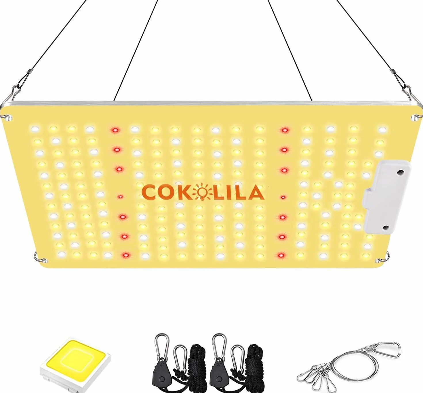 COKOLILA Lampe de Croissance LED 1000W Spectre Complet 222 LEDs SMD IR Dimmable pour Plantes d'Intérieur 90x90cm