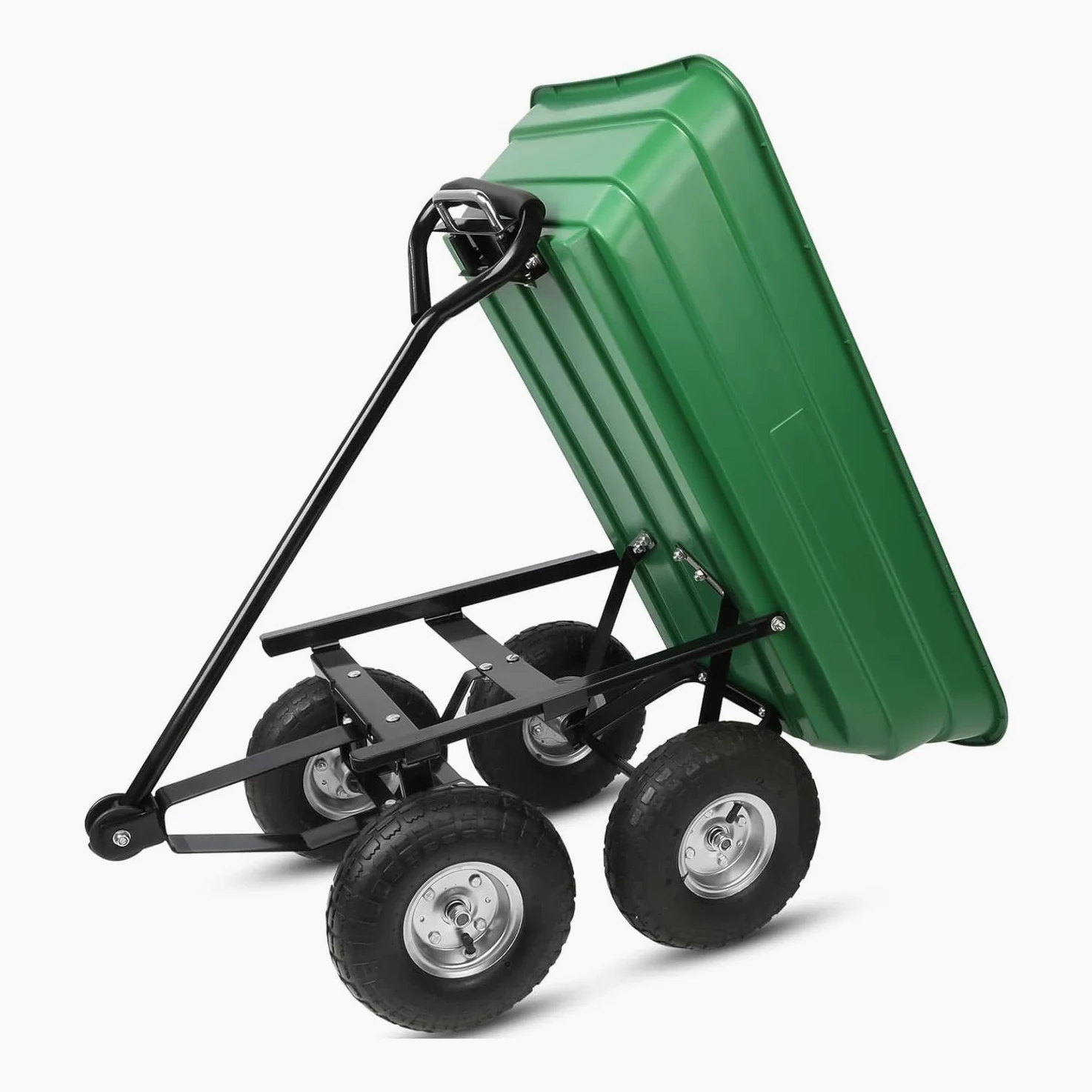 Avilia Brouette de Jardin Polyvalente 75 l avec Baignoire Rabattable et Roues pneumatiques – Solution optimale pour Le Transport du Bois, Les Plantes et Les matériaux de Jardinage en ABS Vert