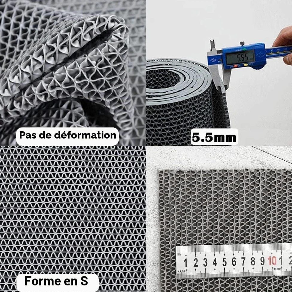 BWKJMY Tapis de sol antidérapant pour zone humide commerciale,0.9x3 m d'épaisseur,0.6 cm d'épaisseur,Pour garage, piscines, restaurants, bars, intérieurs, tapis imperméable en caoutchouc gris