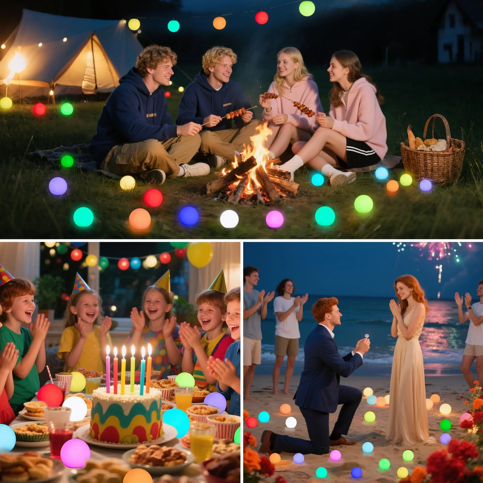 Lumière Piscine Flottante LED IP68 Imperméable avec Télécommande, 16 RGB Changement de Couleur Lampe Piscine