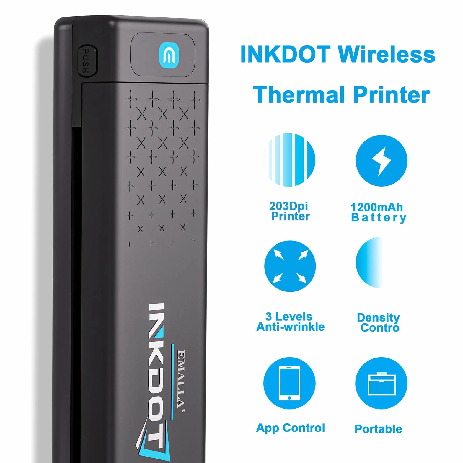 Imprimante de tatouage thermique Bluetooth 203 DPI haute résolution sans fil portable pour artistes iOS Windows