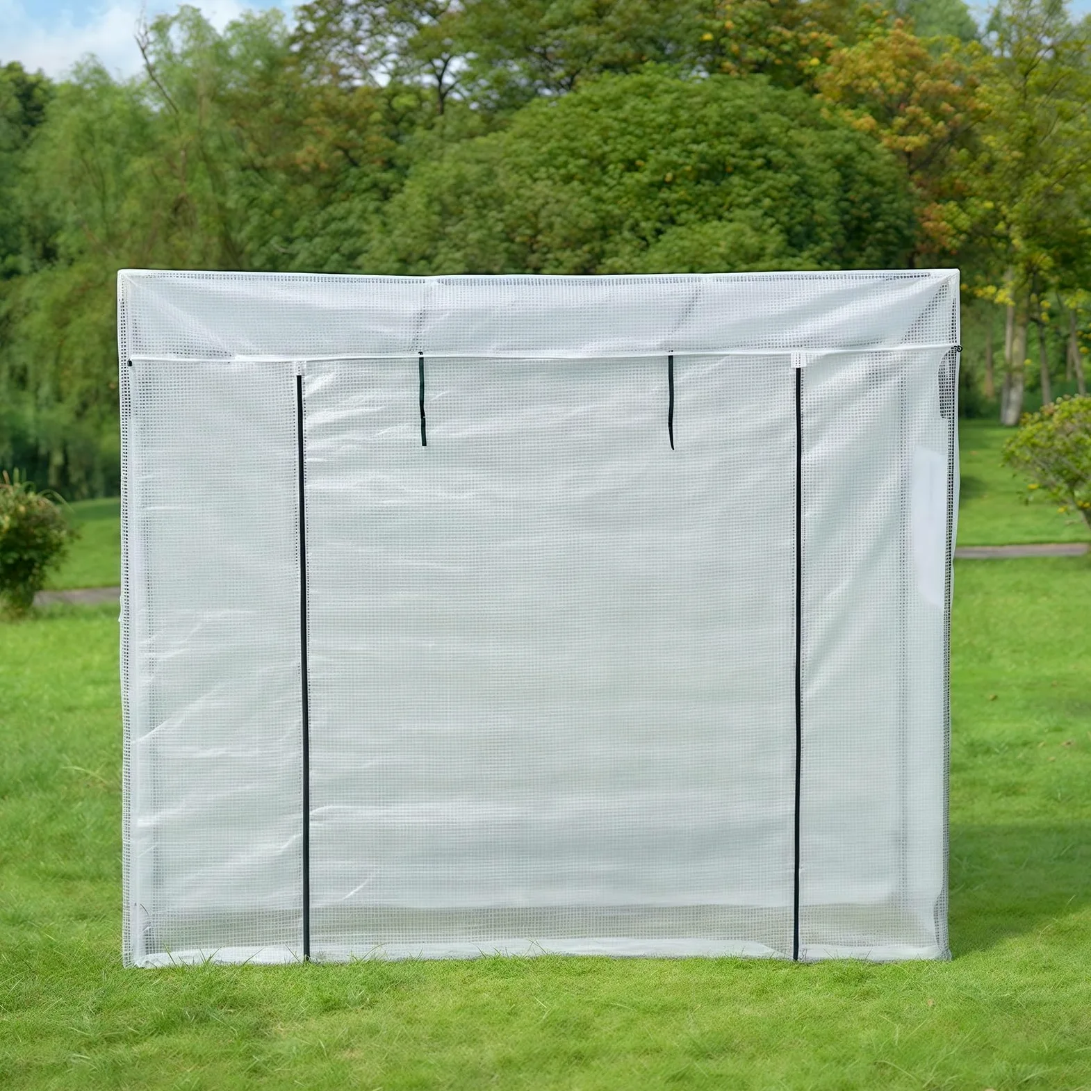 Petites serres, avec Couvercle en PE, Petites serres pour Plantes, Porte à Fermeture éclair avec volet Roulant, 200x77x170cm