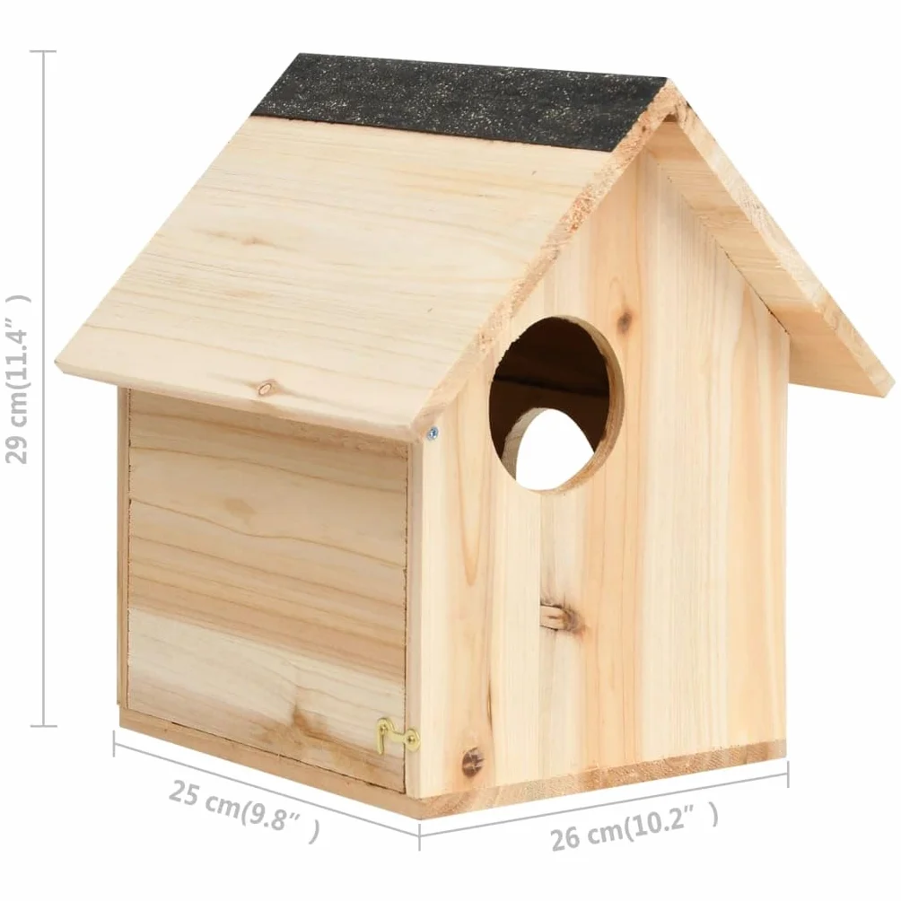 Maison pour écureuils Bois de Sapin Massif 26x25x29 cm Brun 1.4 kg
