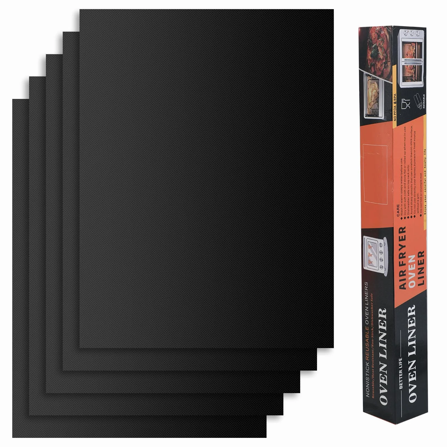 Tapis de Barbecue Antiadhésifs en Téflon 40x33cm Lot de 5 Reutilisable sans PFOA