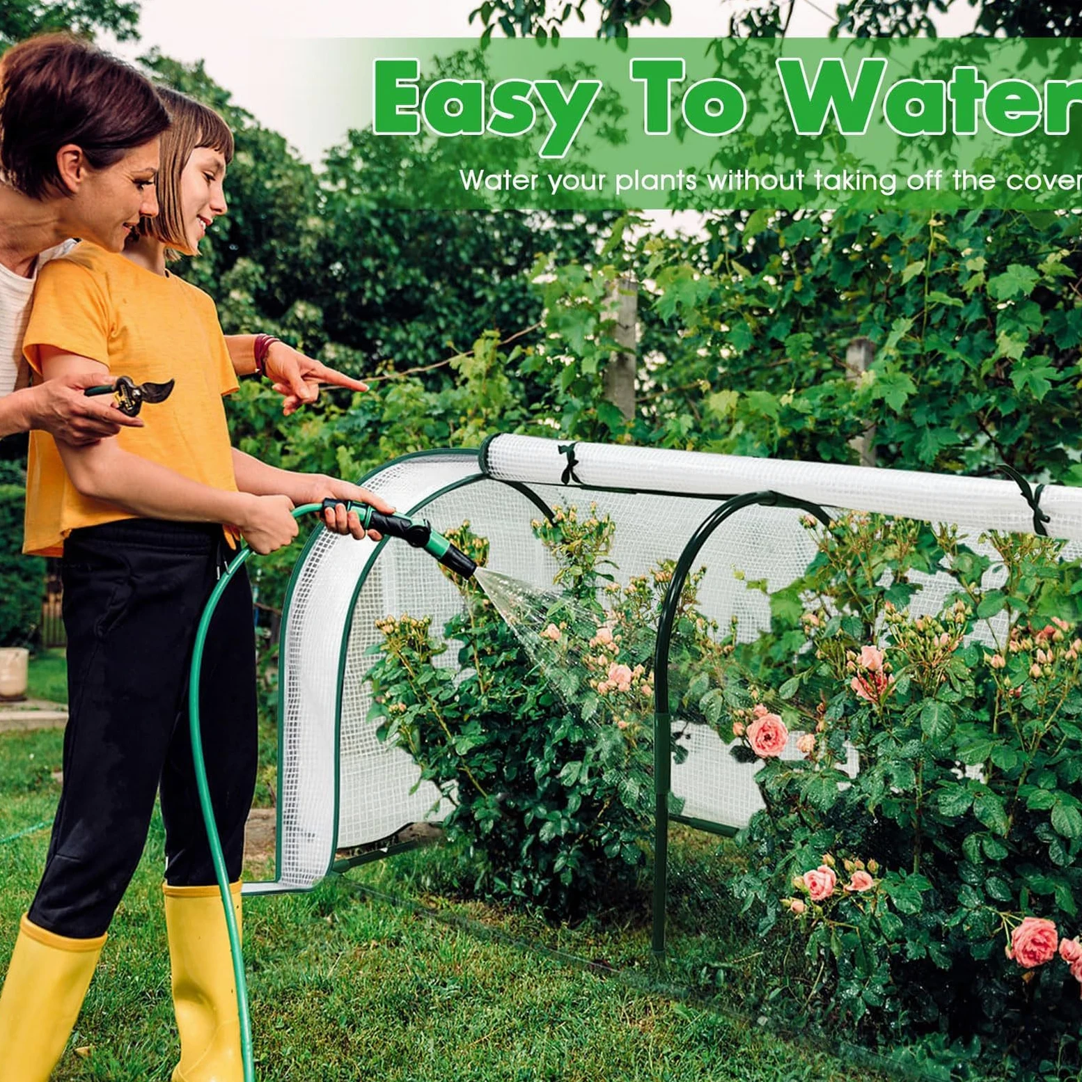 Mini-serres d'extérieur, Petite Serre Multi-accès, avec Portes zippées, Structure en Acier pour terrasse de Jardin, 54,3x27,5x27,5 Pouces