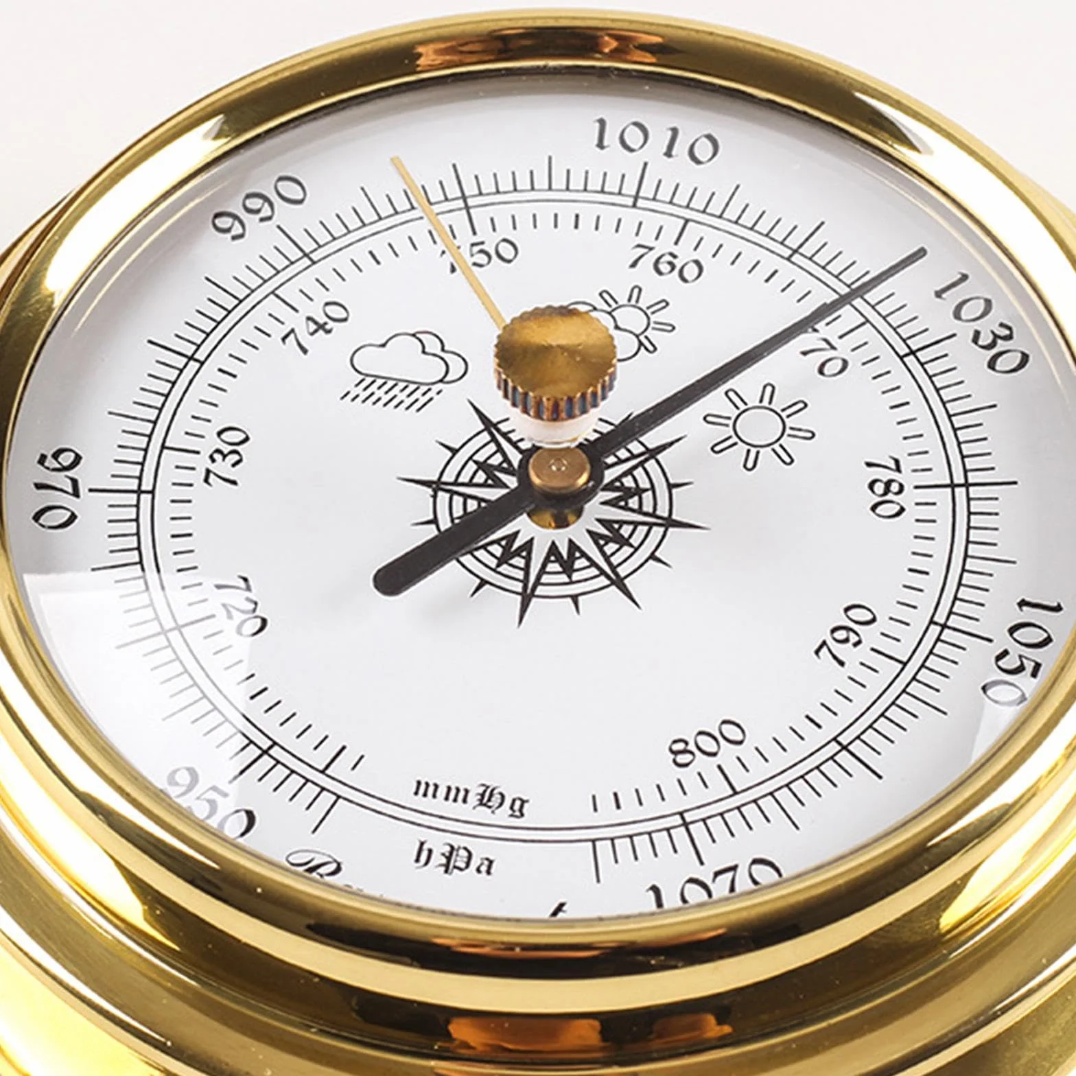 rockible Thermomètre et Hygromètre, Baromètre, Horloge, Stations Météorologiques, Dia 98mm, Instruments de Voile pour Bateau, Yacht, Atelier, Marine, 4 Pièces