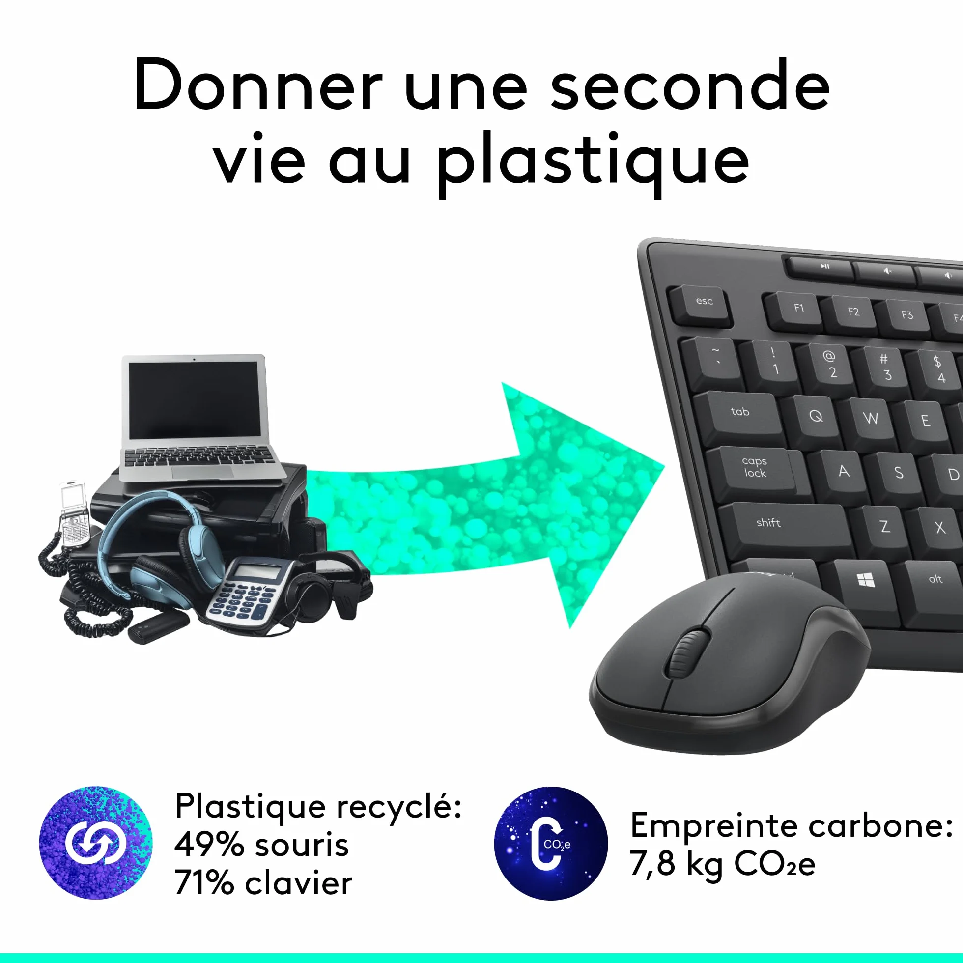 Logitech MK295 Silent ensemble souris et clavier sans fil SilentTouch AZERTY Français Gris