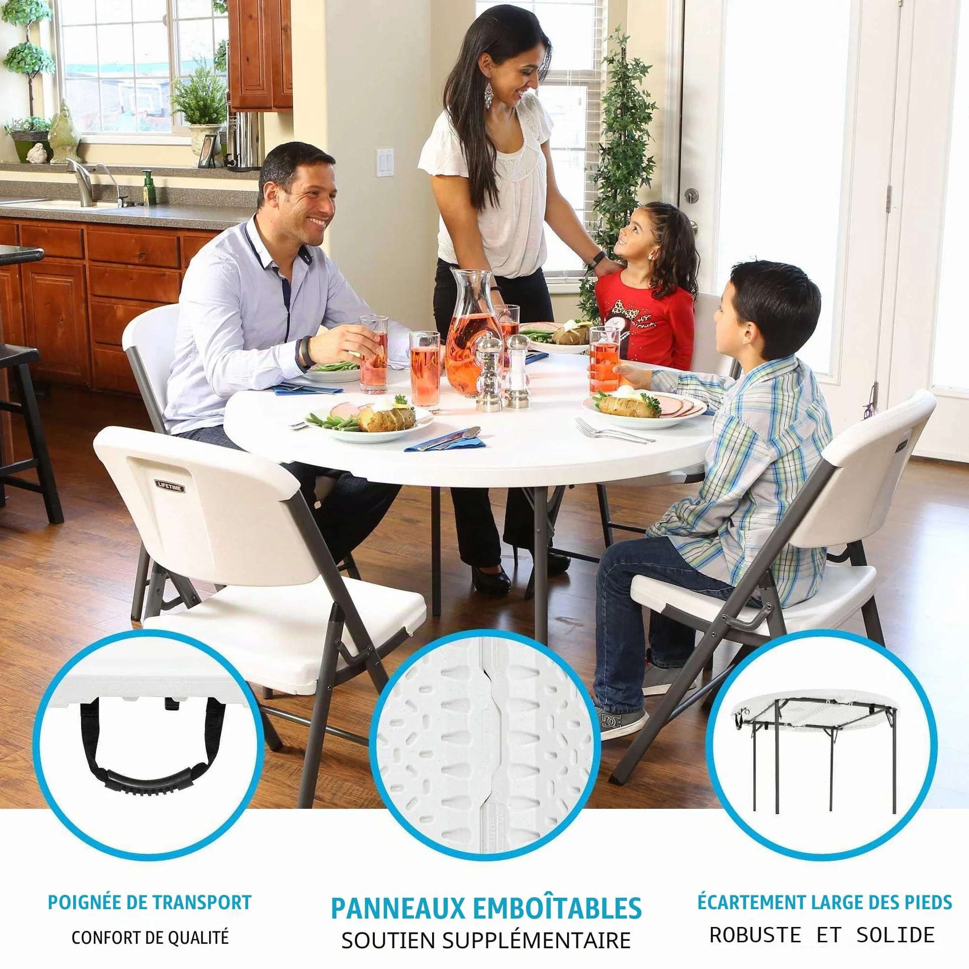Lifetime Table Ronde Pliante 122 cm