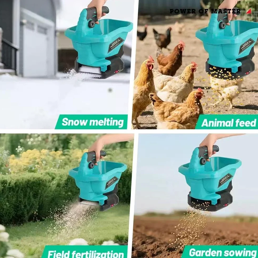 Épandeur d'engrais sans fil - Épandeur électrique portable pour pelouse - 3,3 l - Avec largeur d'épandage de 5 m - 6 vitesses, 8 niveaux de diffusion - Puissance de surface de 800 m² - Épandeur manuel