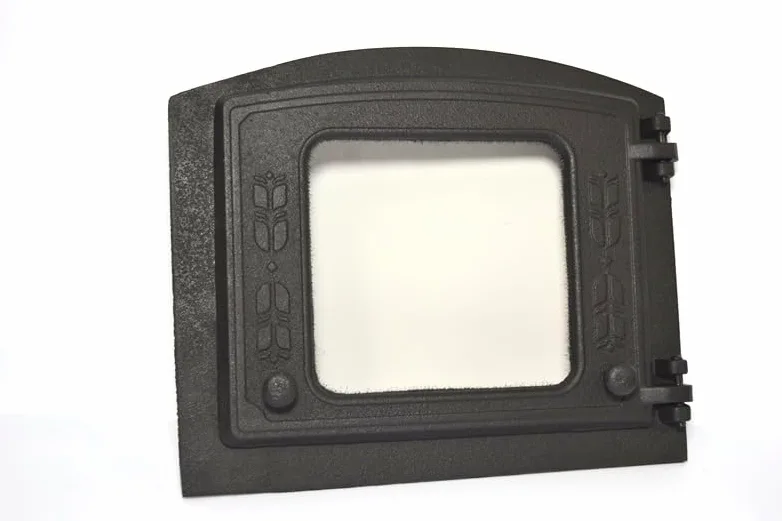 Euro SEZAM DZP18 Porte de four en fonte, pour droitier, épaisse, pour four à pain, en pierre, à pizza, 37 x 31 cm, noire