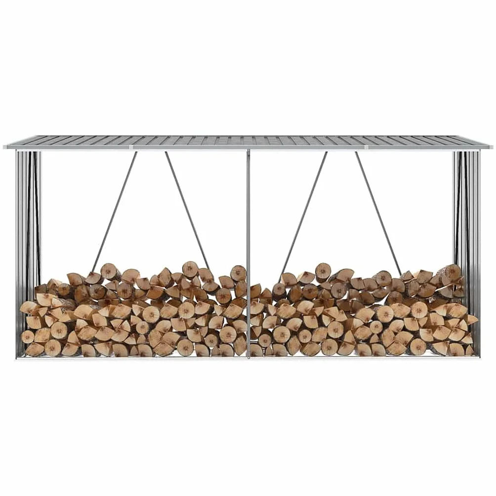 vidaXL Abri Stockage Bois Acier Galvanisé 330x84x152cm Gris Jardin