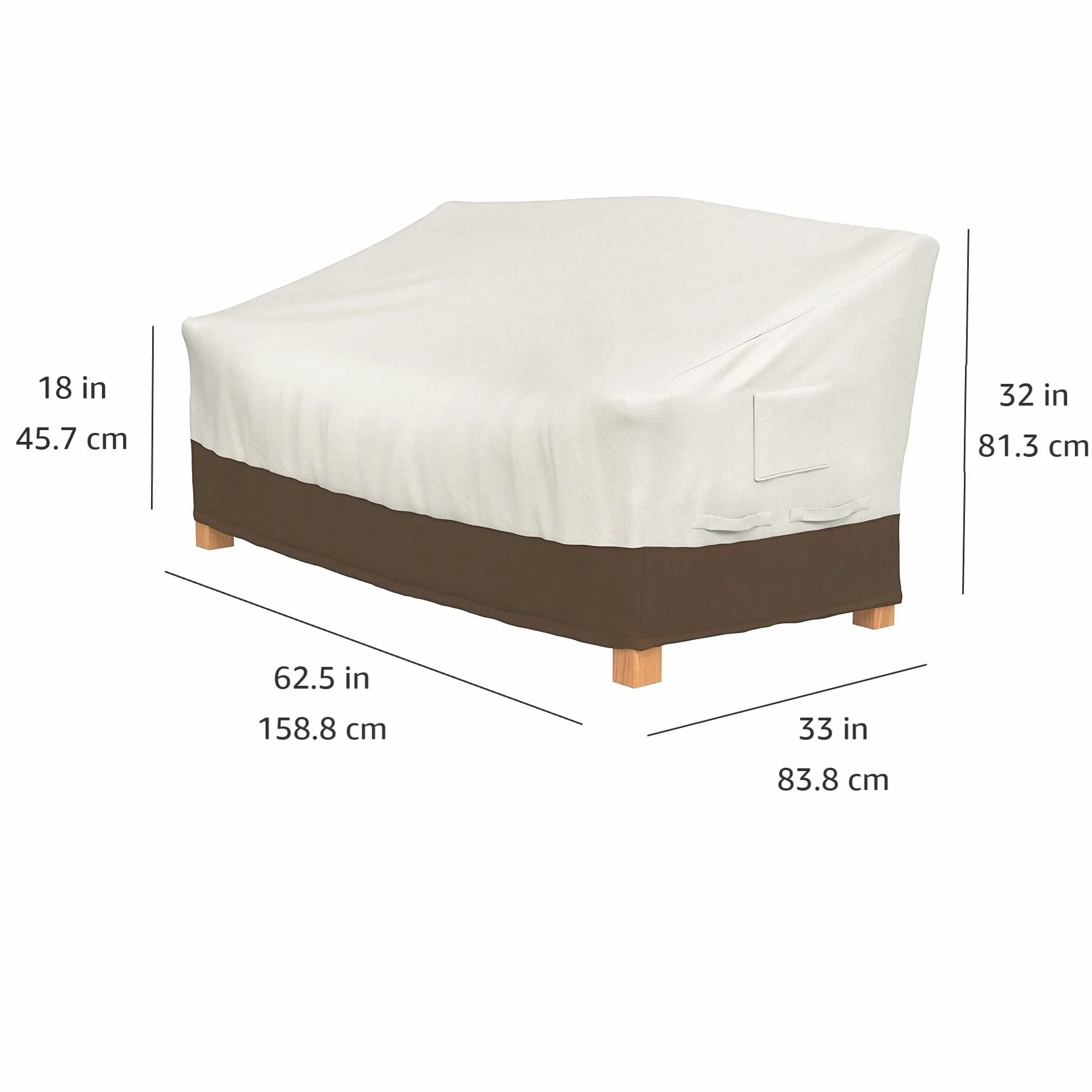 Amazon Basics Housse de protection pour banc 3 places Beige brun Clair