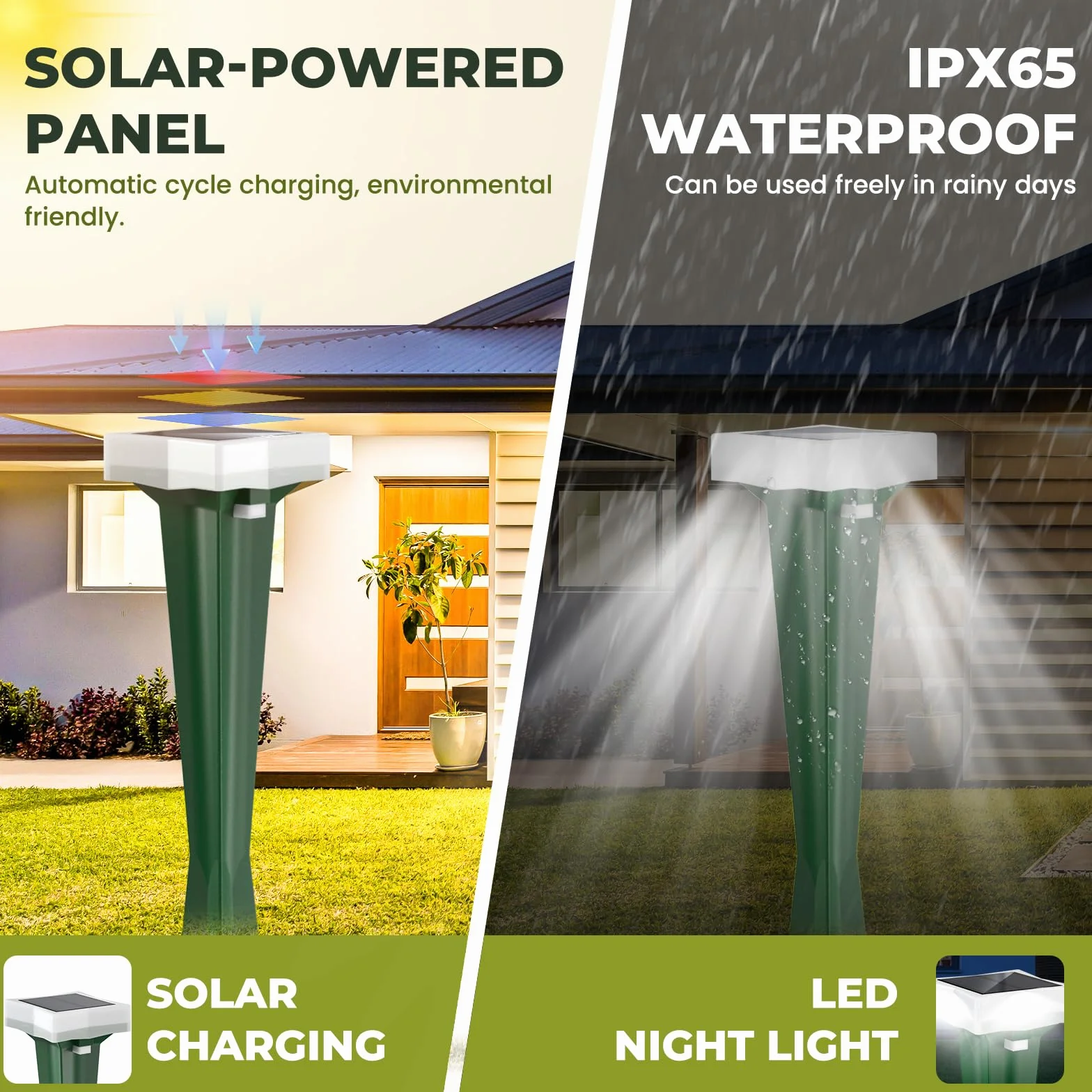 Repulsif Taupe Solaire Anti Taupe 3 Modes Vibration LED Etanche 4 Pieces Jardin