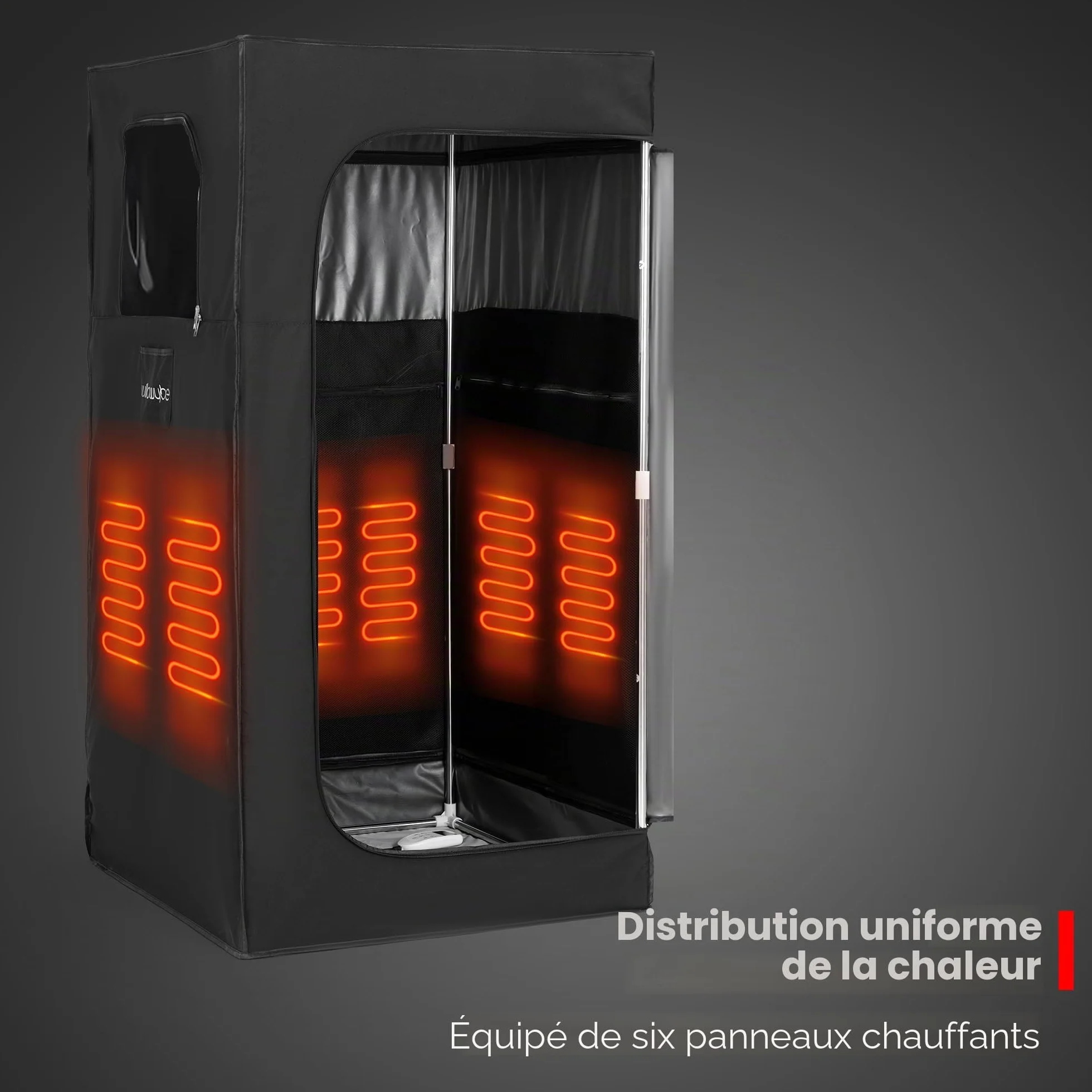 WILLOWYBE Sauna Infrarouge Portable avec 6 Plaques Chauffantes, Coussin Chauffant Pieds et Lumière LED