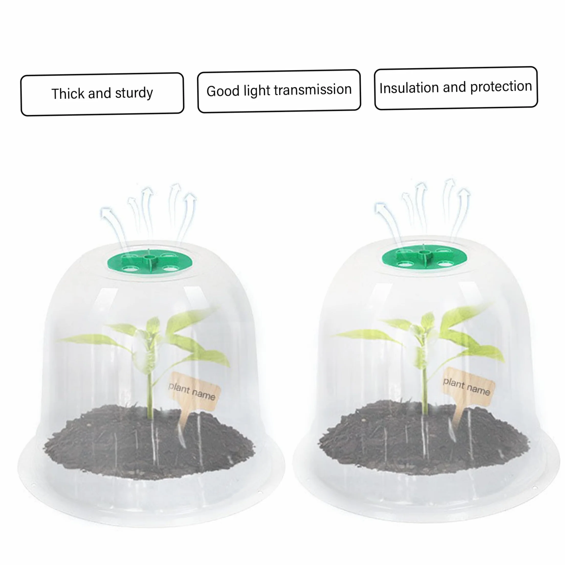 Cloche de Potager 12 pièces PVC réutilisable avec évent réglable Transparente