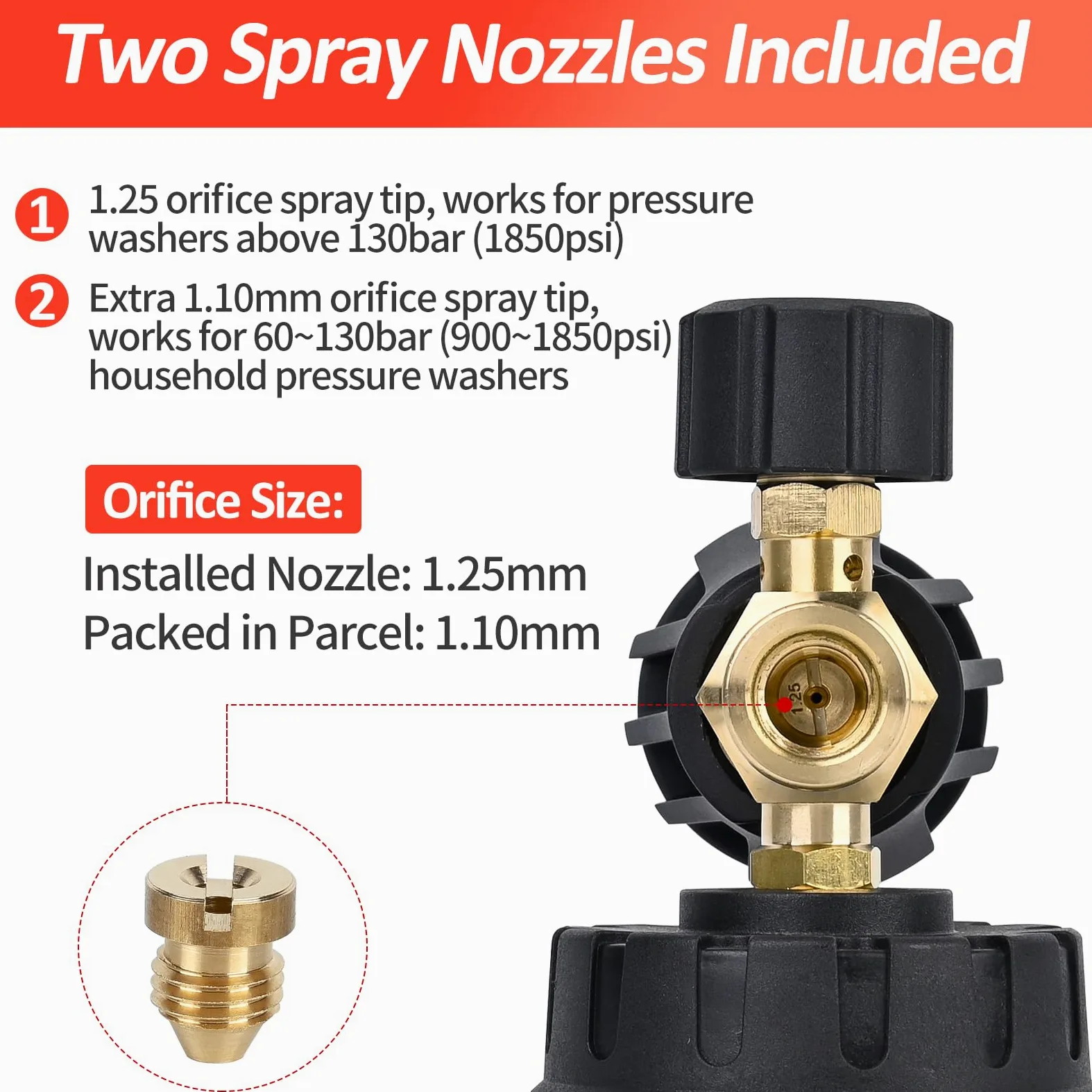 BEAR FORCE Pistolet pulvérisateur pour nettoyeur haute pression M22-ID14 mm et connecteur rapide de 6,35 mm, ensemble de lance à mousse pour lavor, Vax, pour nettoyeur haute pression Elitech, lavage