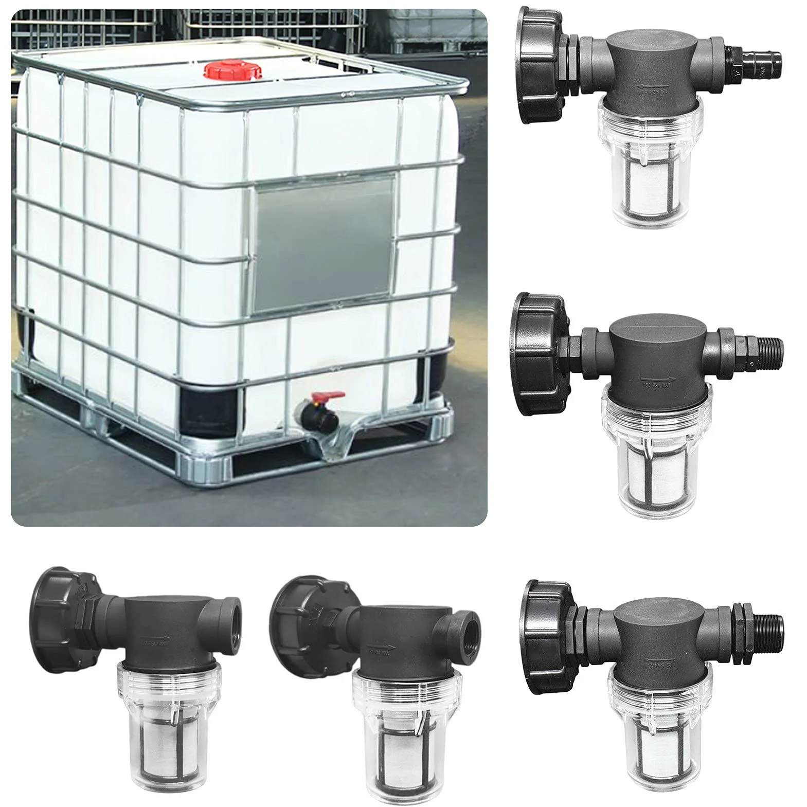 Raccord Cuve 1000 L S60x6 Adaptateur Réservoir IBC 3/4" Fil extérieur