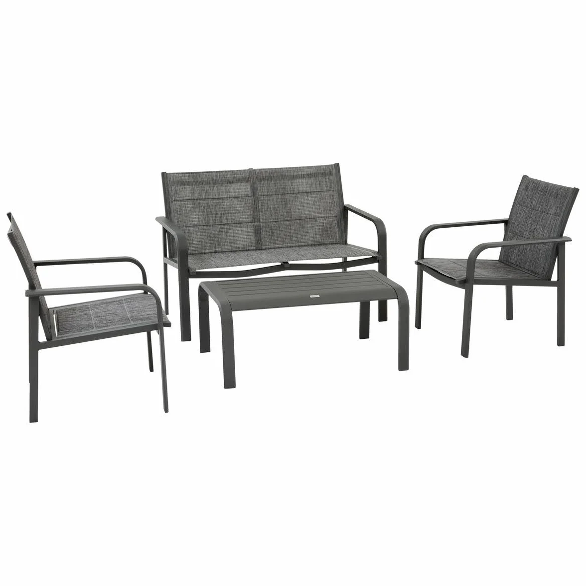 Hespéride Salon de Jardin Piazza 4 Places Gris Graphite