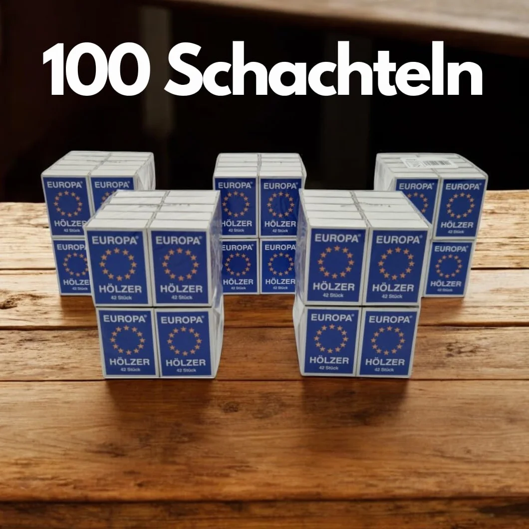 Allumettes EUROPA 100 boîtes, 10 x 10, bois d'europe, allumettes de sécurité