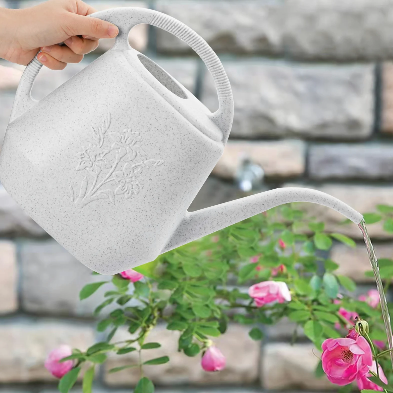 Fasmov Arrosoir en plastique de 3,8 l avec poignée confortable, arrosoir de jardin à long bec pour arroser les plantes d'intérieur et d'extérieur