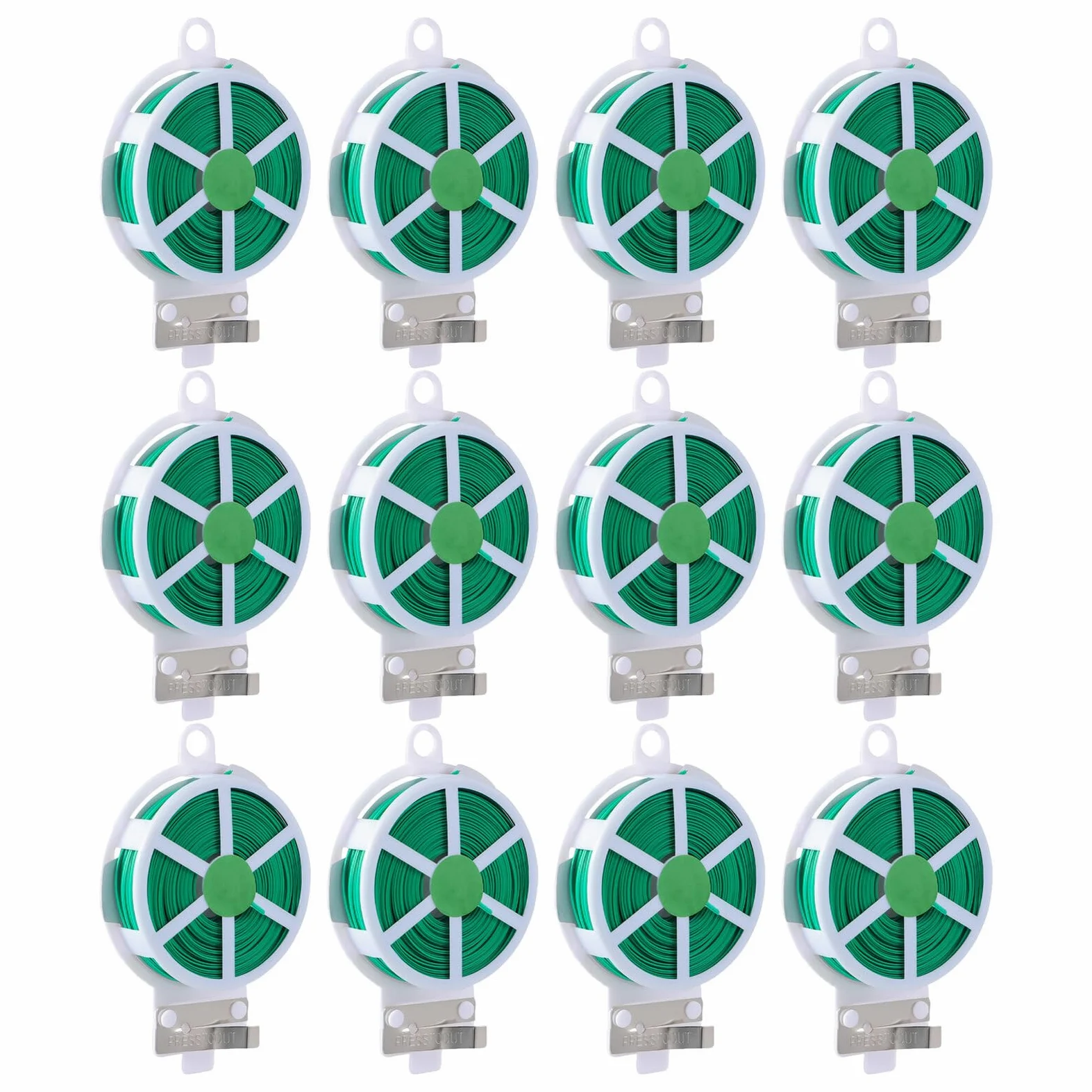 Homoyoyo 12 Rouleaux de Liens de Jardinage pour Plantes Recouverts de Plastique Attache Flexible pour Plantes Grimpantes D'intérieur et D'extérieur, Fixation sans Dommage