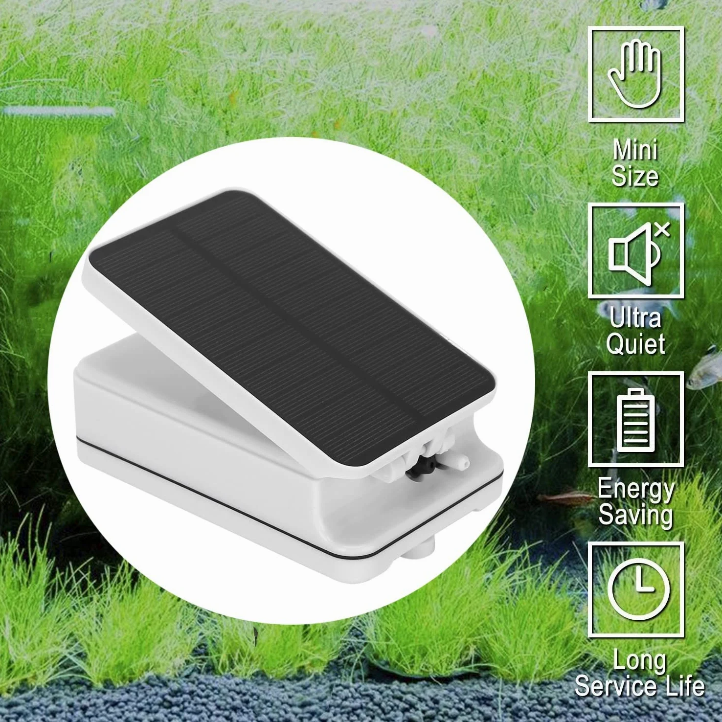 Pompe Air D'oxygenateur D'etang D'energie Solaire 2200mAh Pompe Air de Protection de Surcharge de Batterie de Grande Capacite