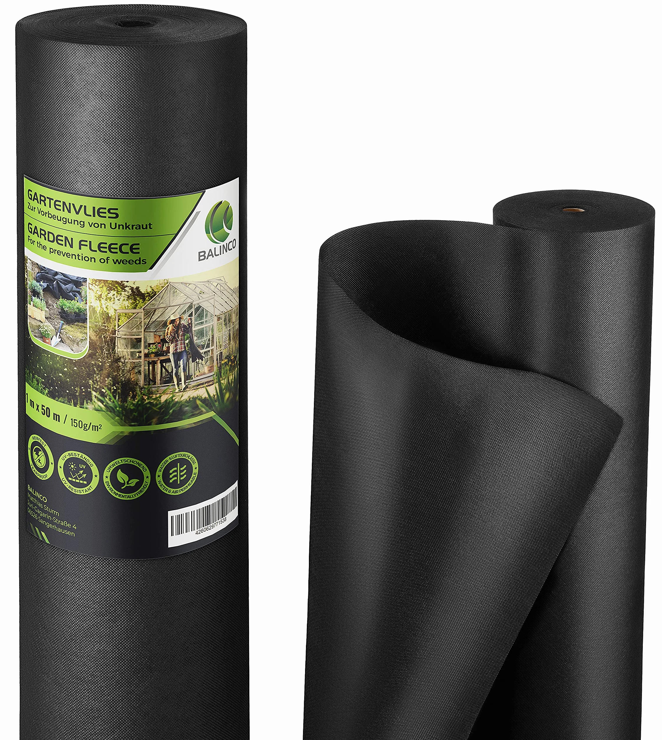 Non-tissé contre les mauvaises herbes 150g/m² - résistant à la déchirure, perméable à l'eau, haute stabilisation