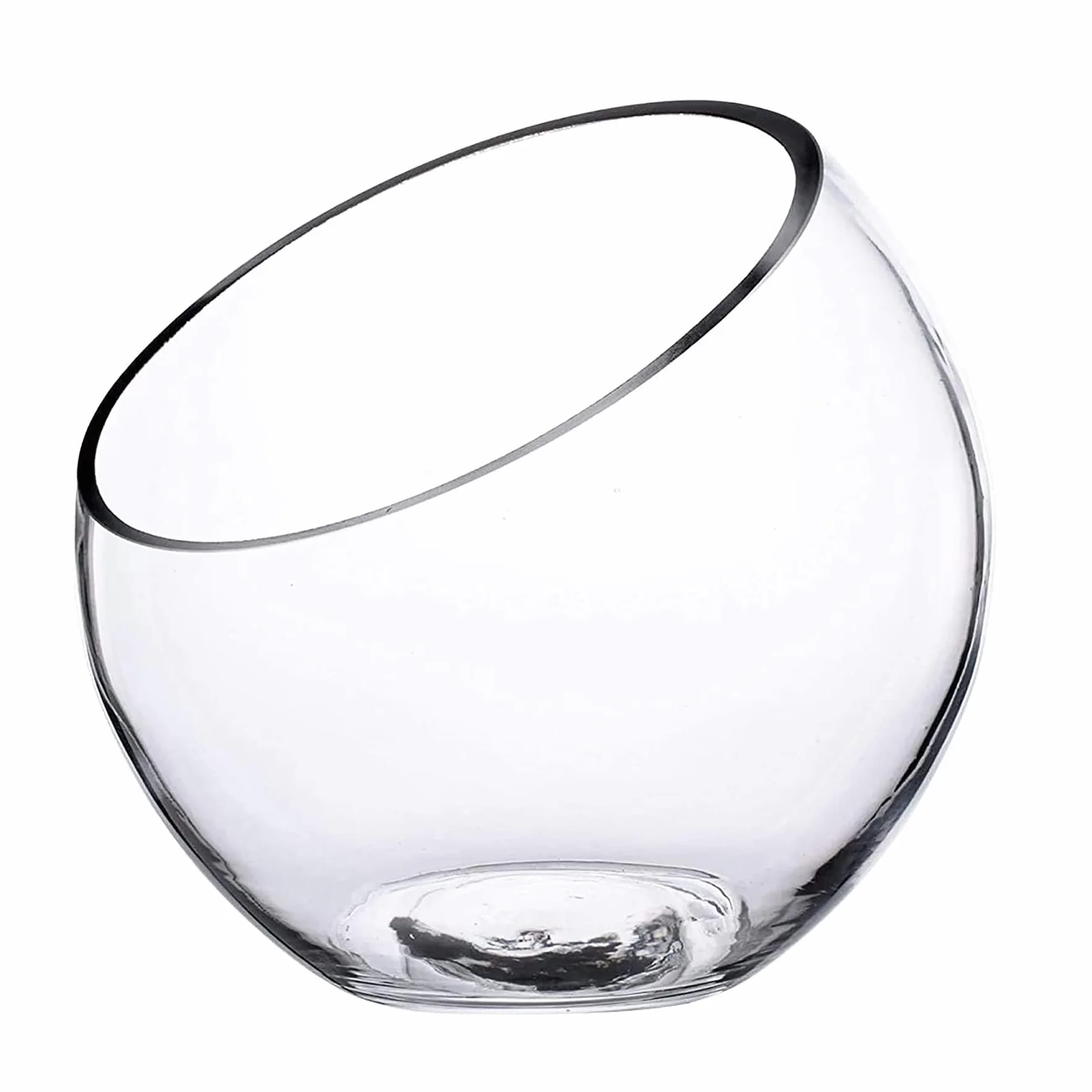 Aquarium botanique en verre biseauté transparent rond 22.8cm
