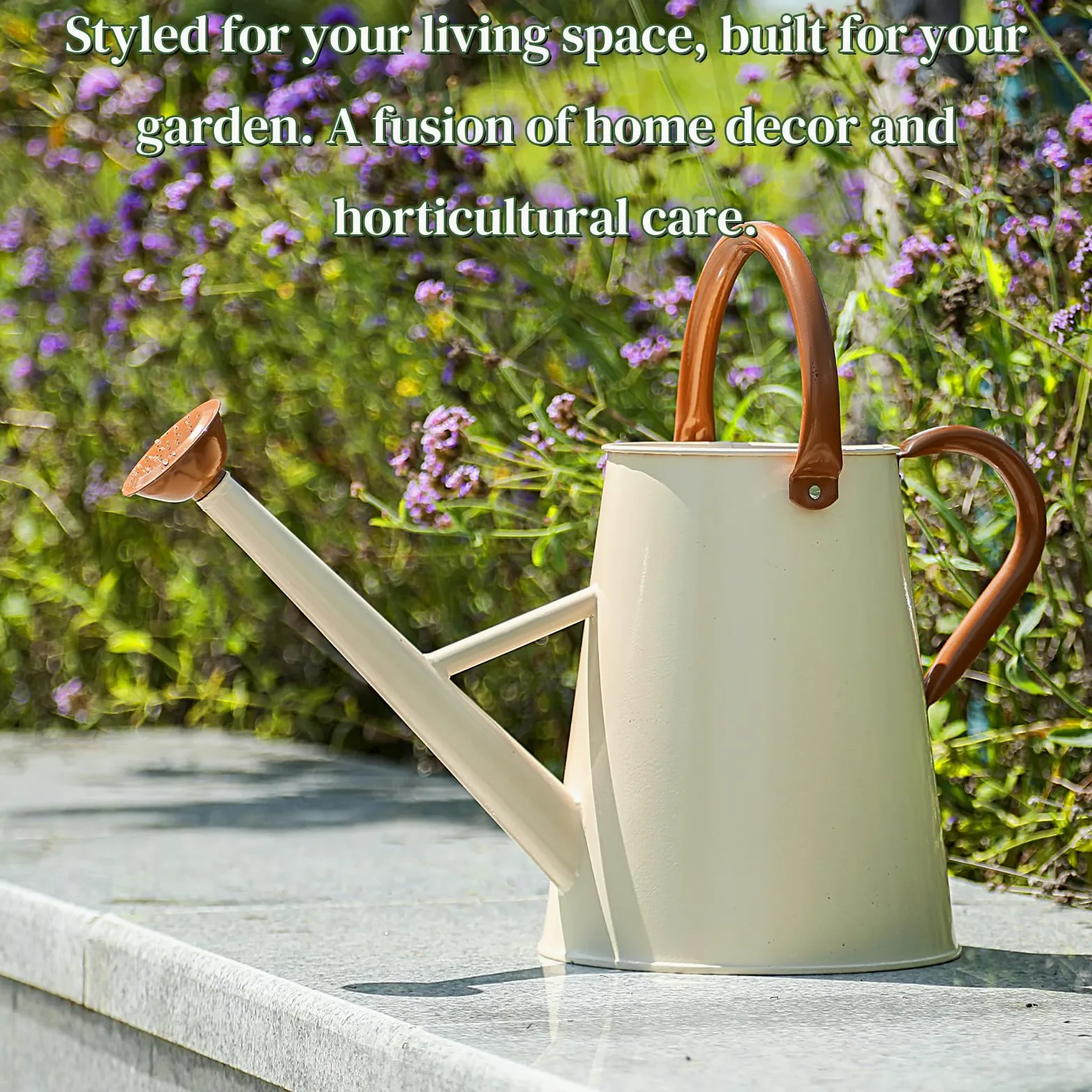Arrosoir en métal avec bec amovible, grand arrosoir pour plantes, en acier galvanisé pour une utilisation en intérieur et en extérieur, pot d'arrosage avec poignée mobile ergonomique (blanc)