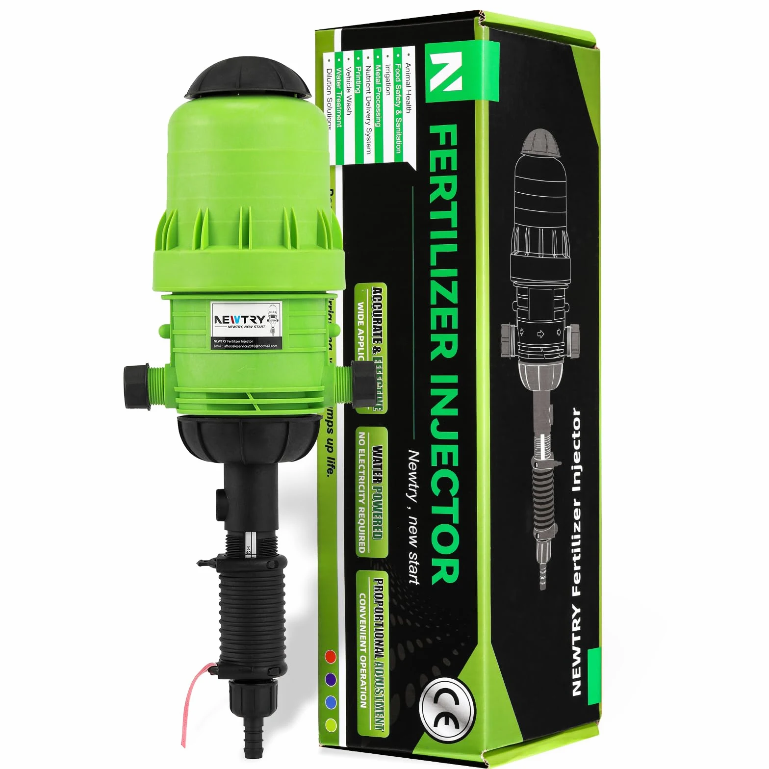 NEWTRY Pompe doseuse de débit hydraulique pour injecteur d'engrais chimique hydraulique doseur doseur liquide doseur doseur pour irrigation goutte à goutte tuyau mélangeur élevage (0,4% -4%)