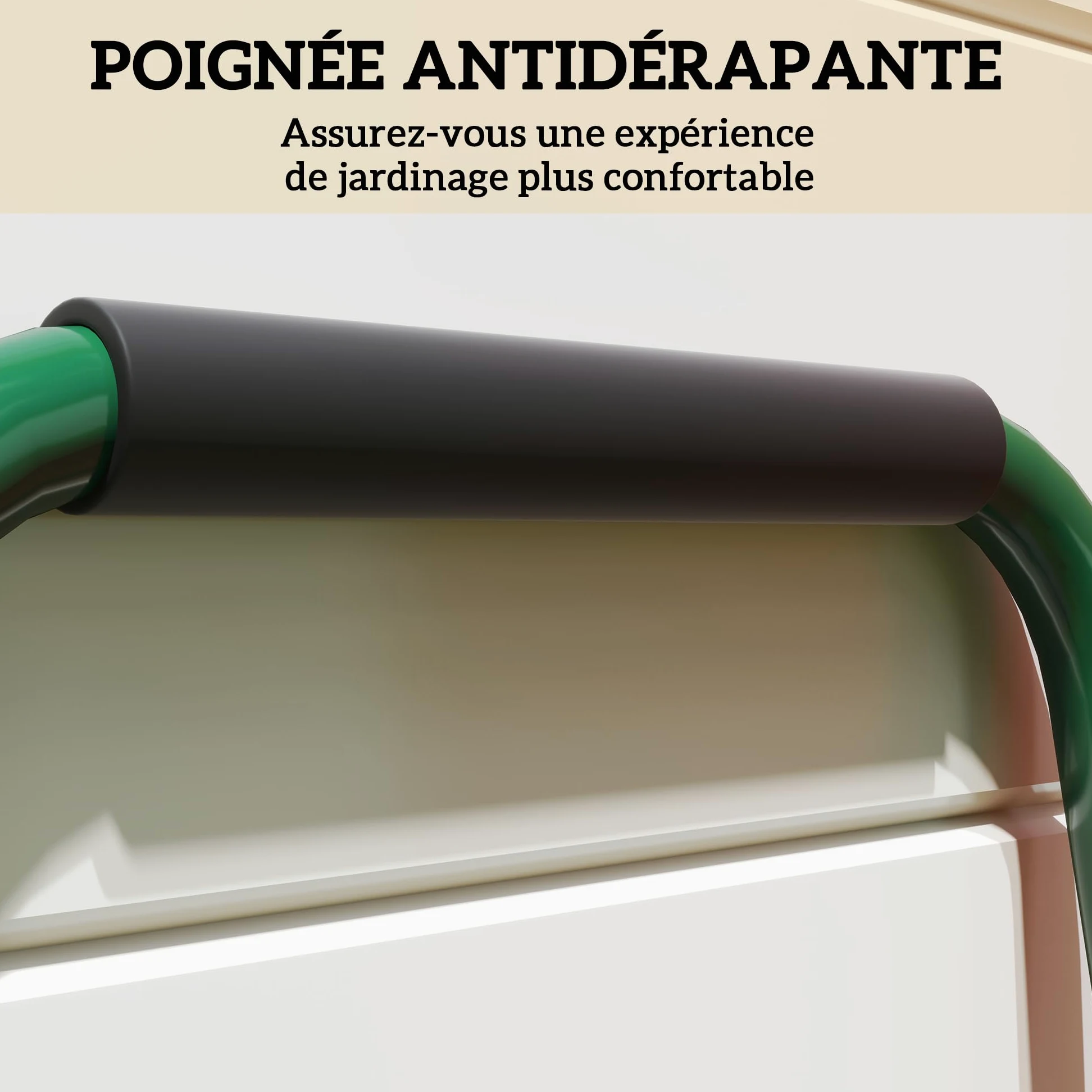 Outsunny Aérateur de pelouse Manuel avec Poignée Antidérapante Vert Foncé | Aérateur de Gazon, Pointes Creuses, Outil de Carottage de Pelouse, Entretien du Jardin et de la Cour