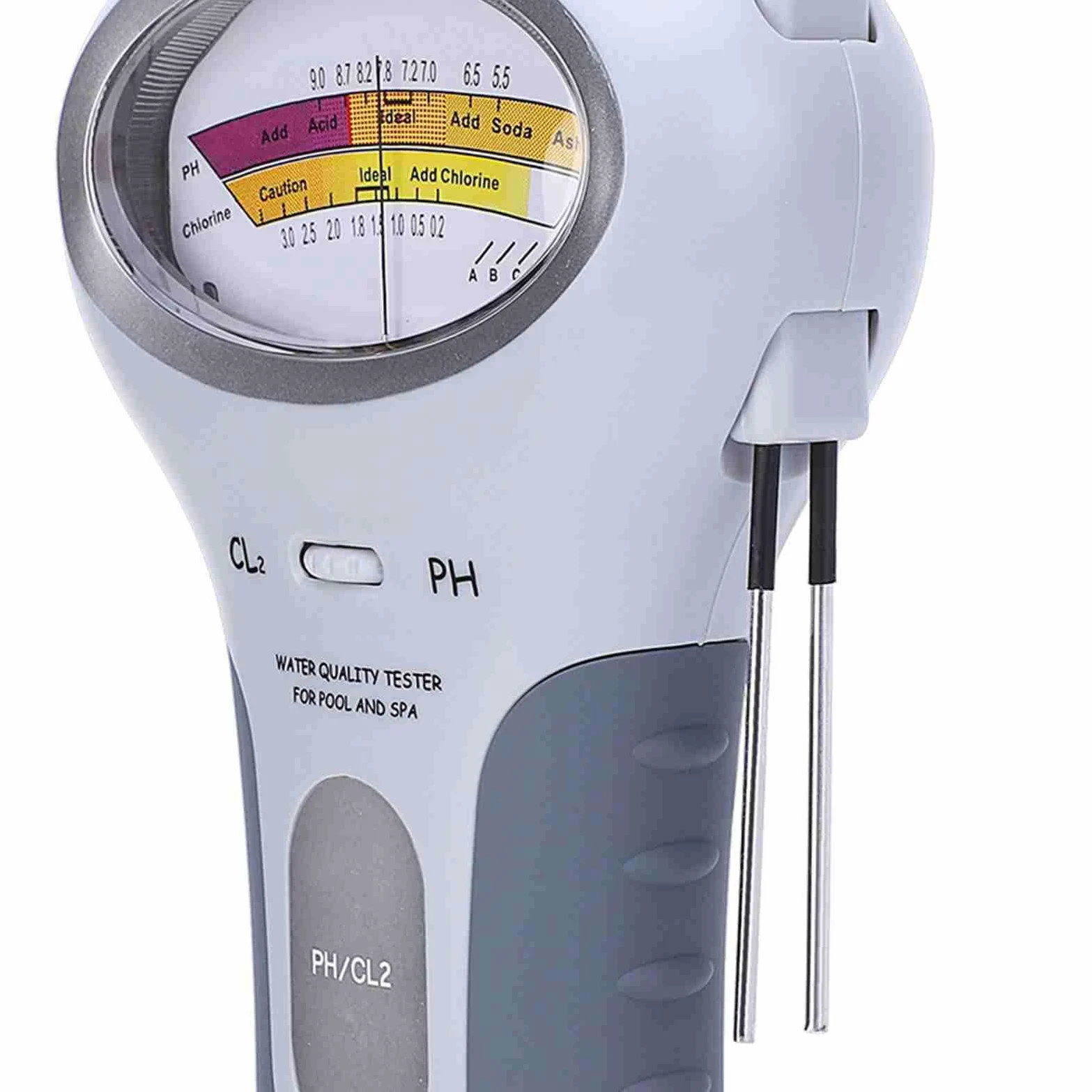 SEAFRONT Testeur PH Piscine Electronique Mesure PH et Chlore Analyseur Professionnel de Chlore et de PH PC-102B CL2 avec Analyseur de Qualité de l'eau à Sonde pour Piscine SPA