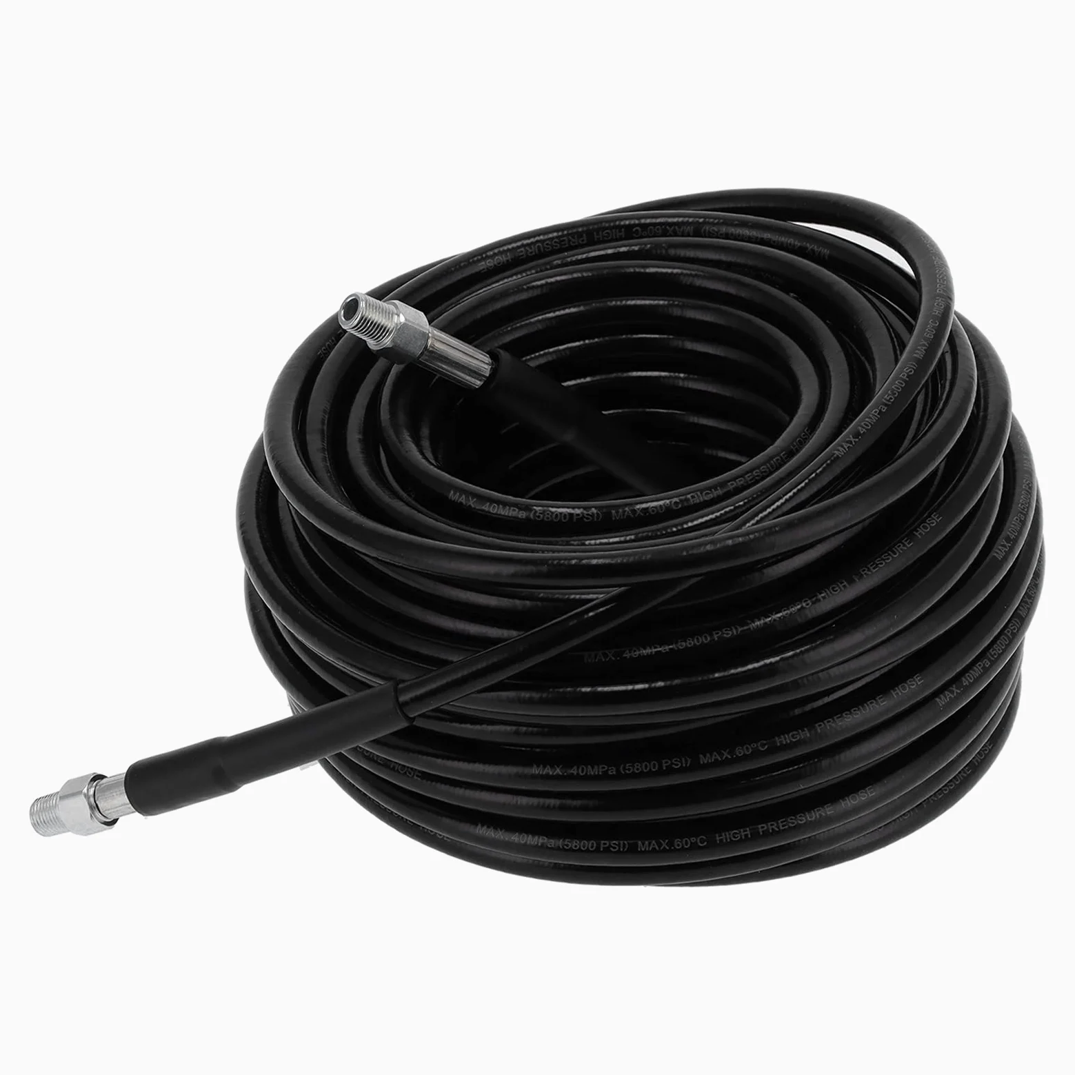 30m Tuyau de Nettoyage Haute Pression, Tuyau de lavage Tuyau de Remplacement pour les Nettoyeurs Double couche renforcée Cliquez sur Plug Quick Connector 5800 PSI