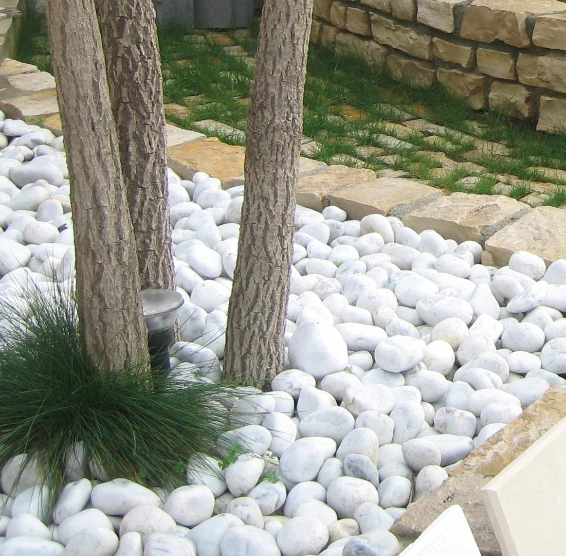 Galets de marbre blancs 20 kg pierres jardin 15/25 mm