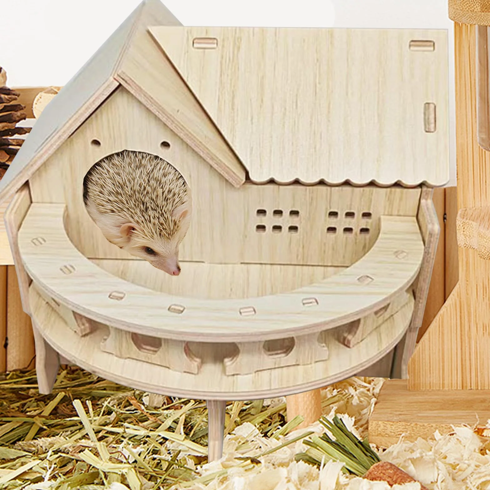 Maison pour Hérisson en Bois 35 x 27 x 27 cm avec Terrasse