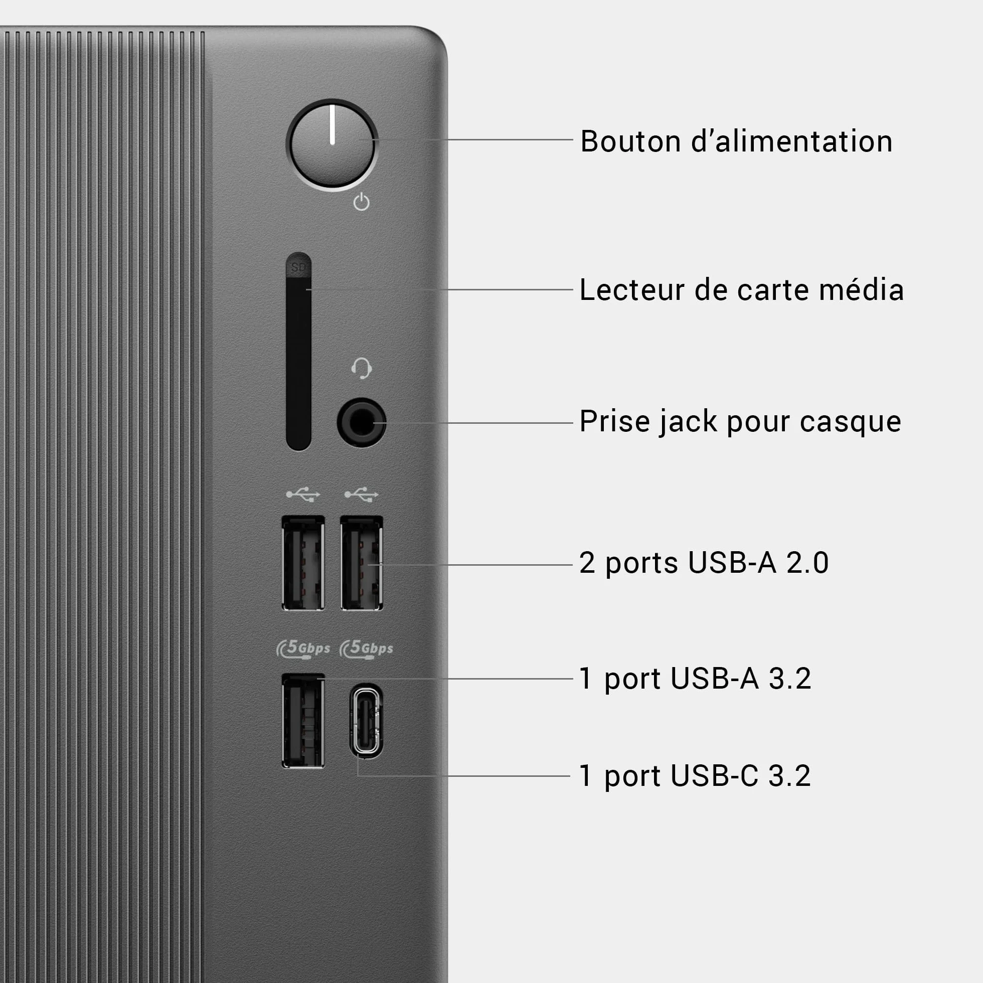 Dell Slim ECS1250 Ordinateur Fixe Intel Core Ultra 5 16Go RAM SSD 1To Wi-Fi 6 Bluetooth Windows 11 Home Noir