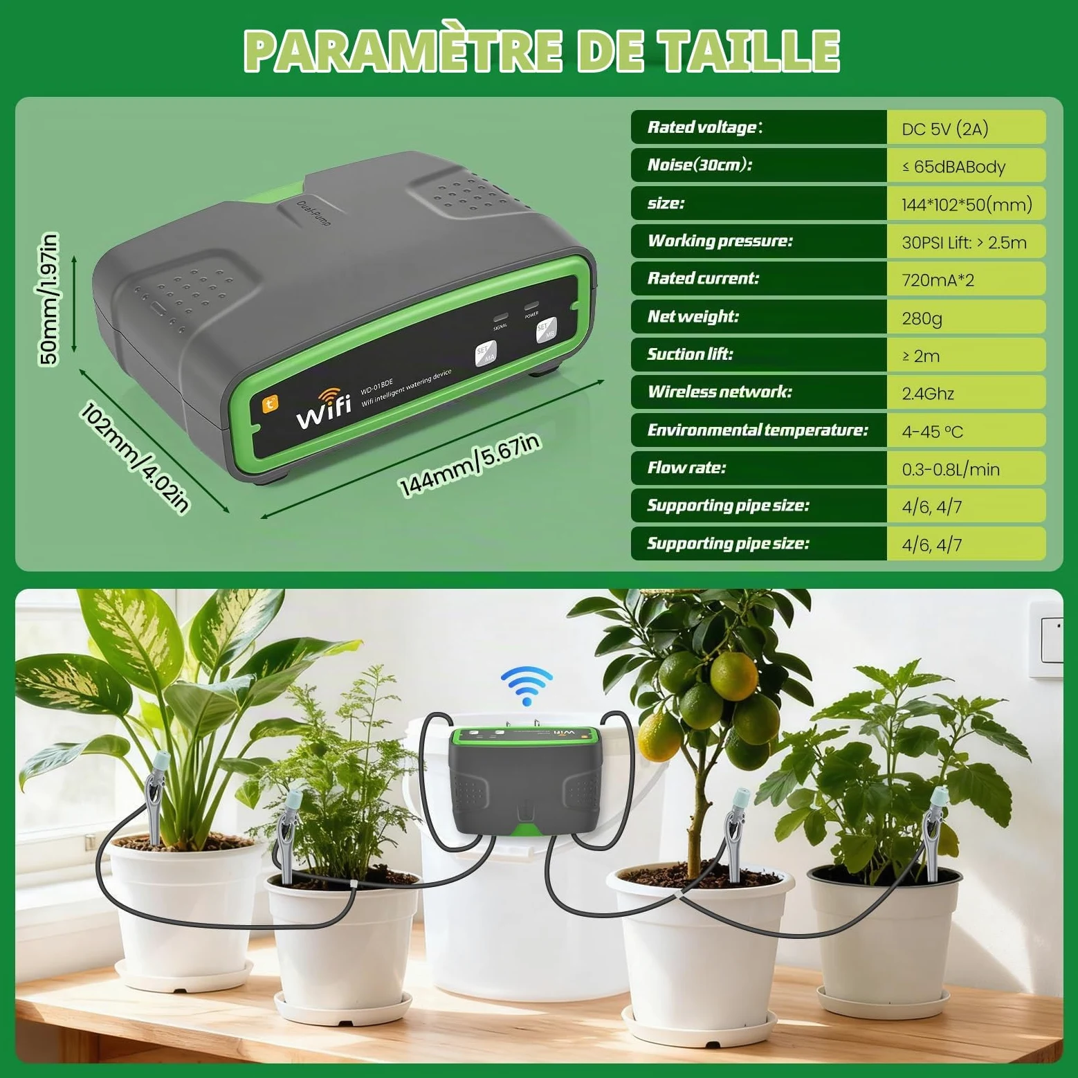 Wifi Système D'Irrigation Automatique,Pour 20 Plantes En Pot | Avec Double Pompe,Contrôle Par App,Arrosage Automatique ,Système D'Arrosage Automatique Pour Plantes Interieur,Balcon