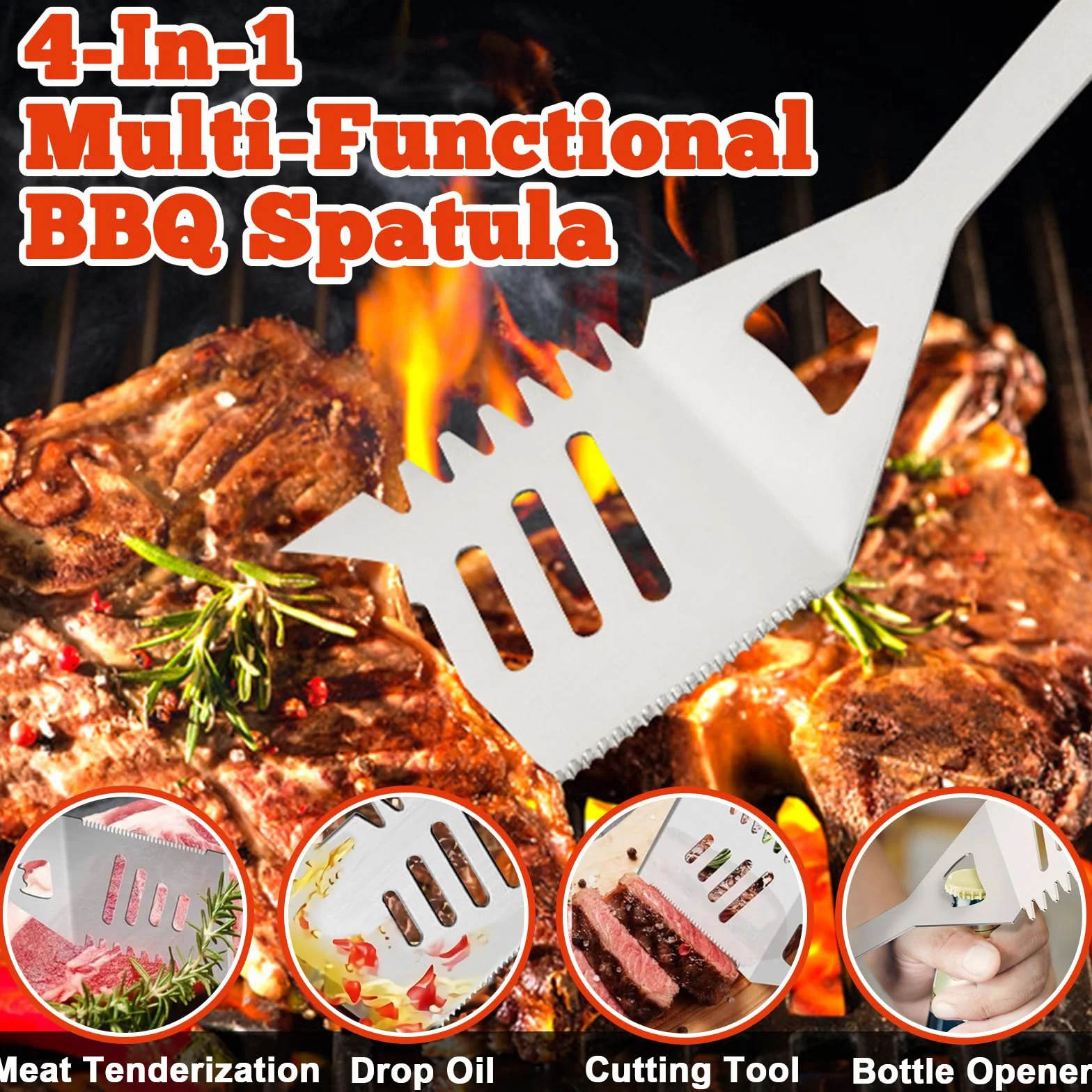 Kit Barbecue 34 Pièces, Ustensiles en Acier Inoxydable, avec Sac de Rangement et Tapis de Cuisson